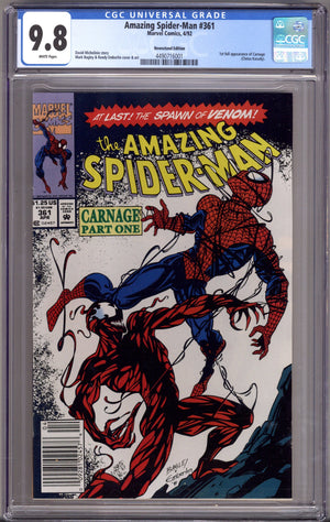 The Amazing Spider-Man Vol 1 361 CGC 9.8 (NM/M) (1992) Newsstand