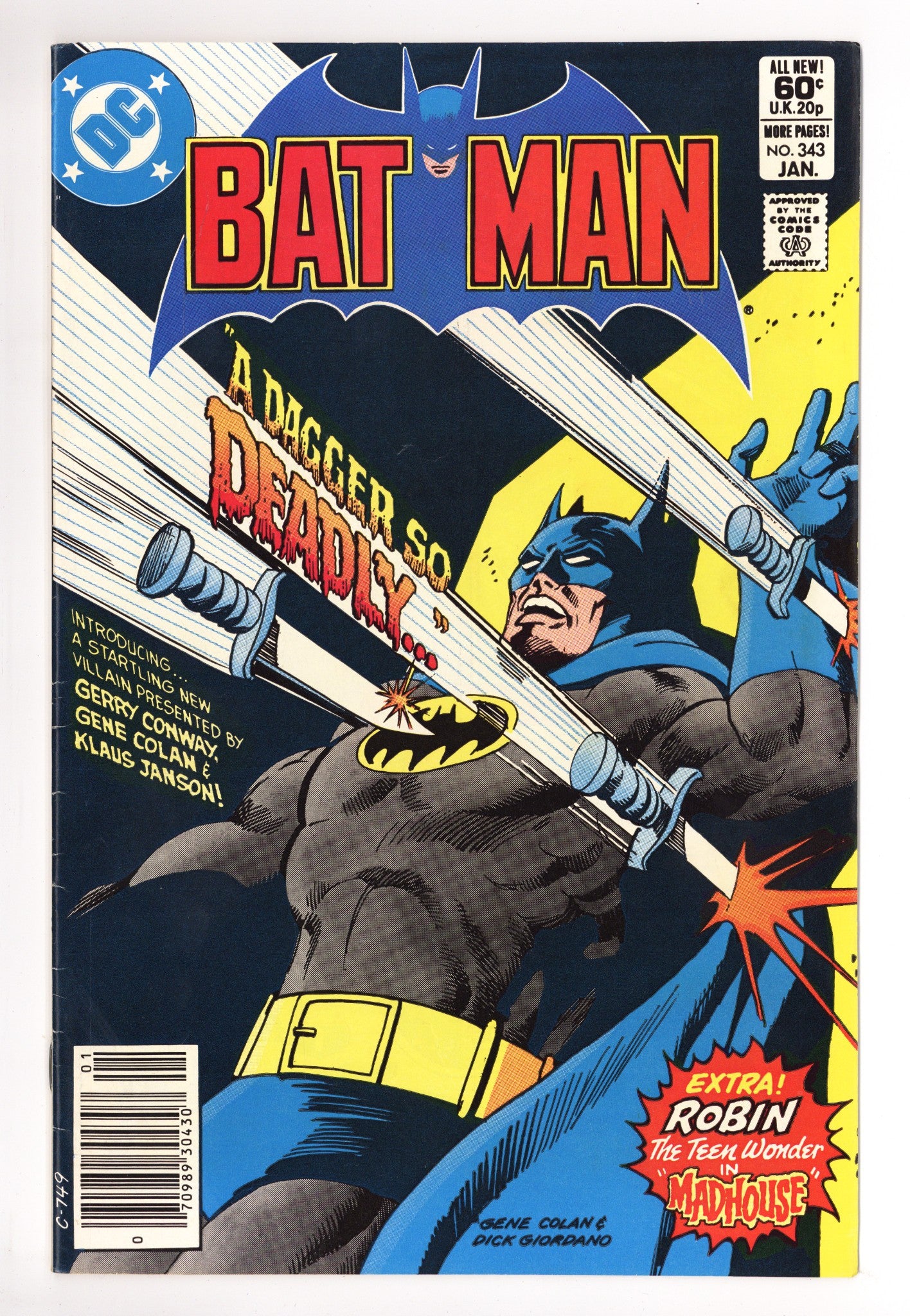 Batman Vol 1 343 Mid Grade (1982) Newsstand 