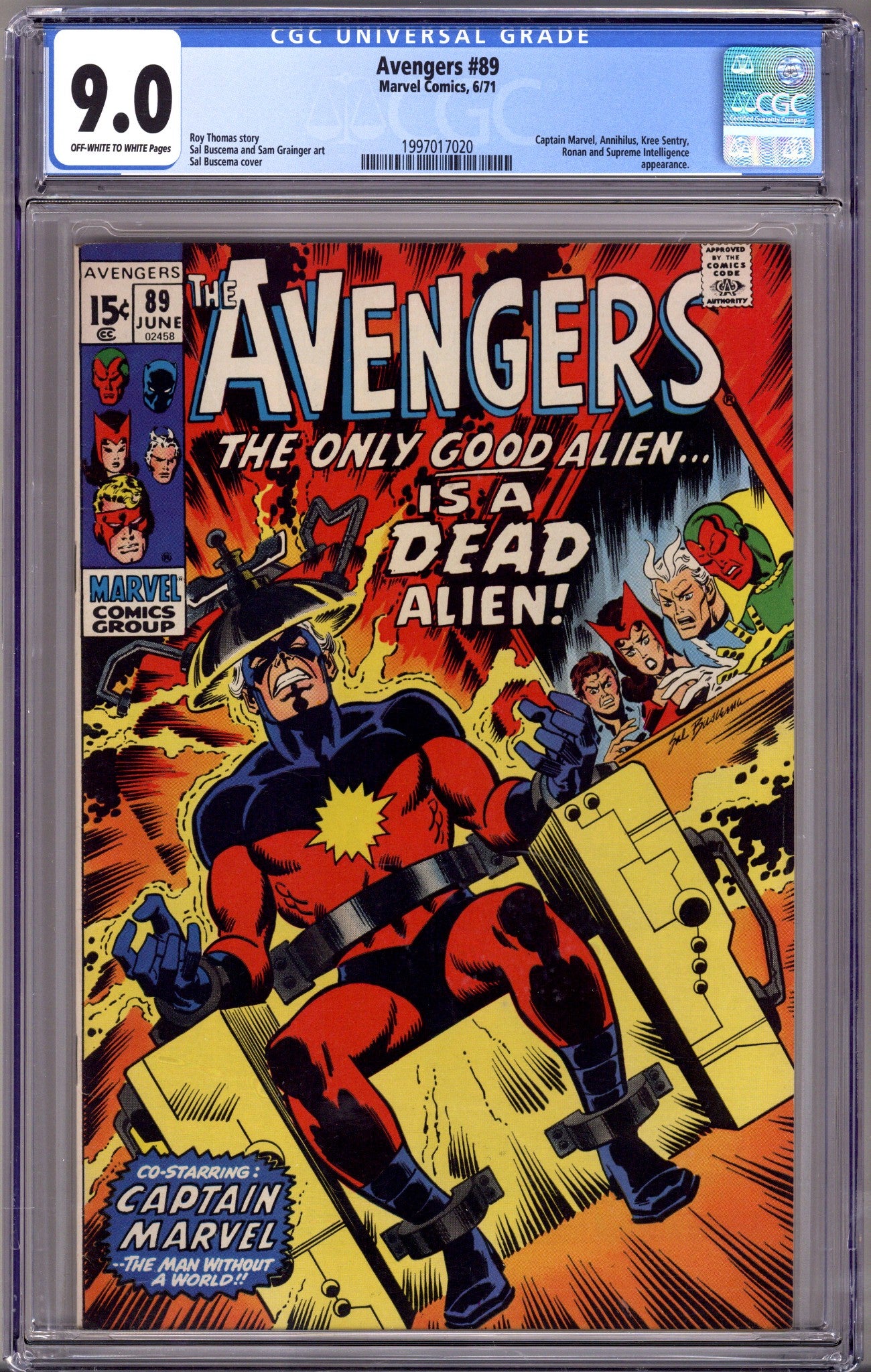 The Avengers Vol 1 89 CGC 9.0 (VF/NM) (1971) 
