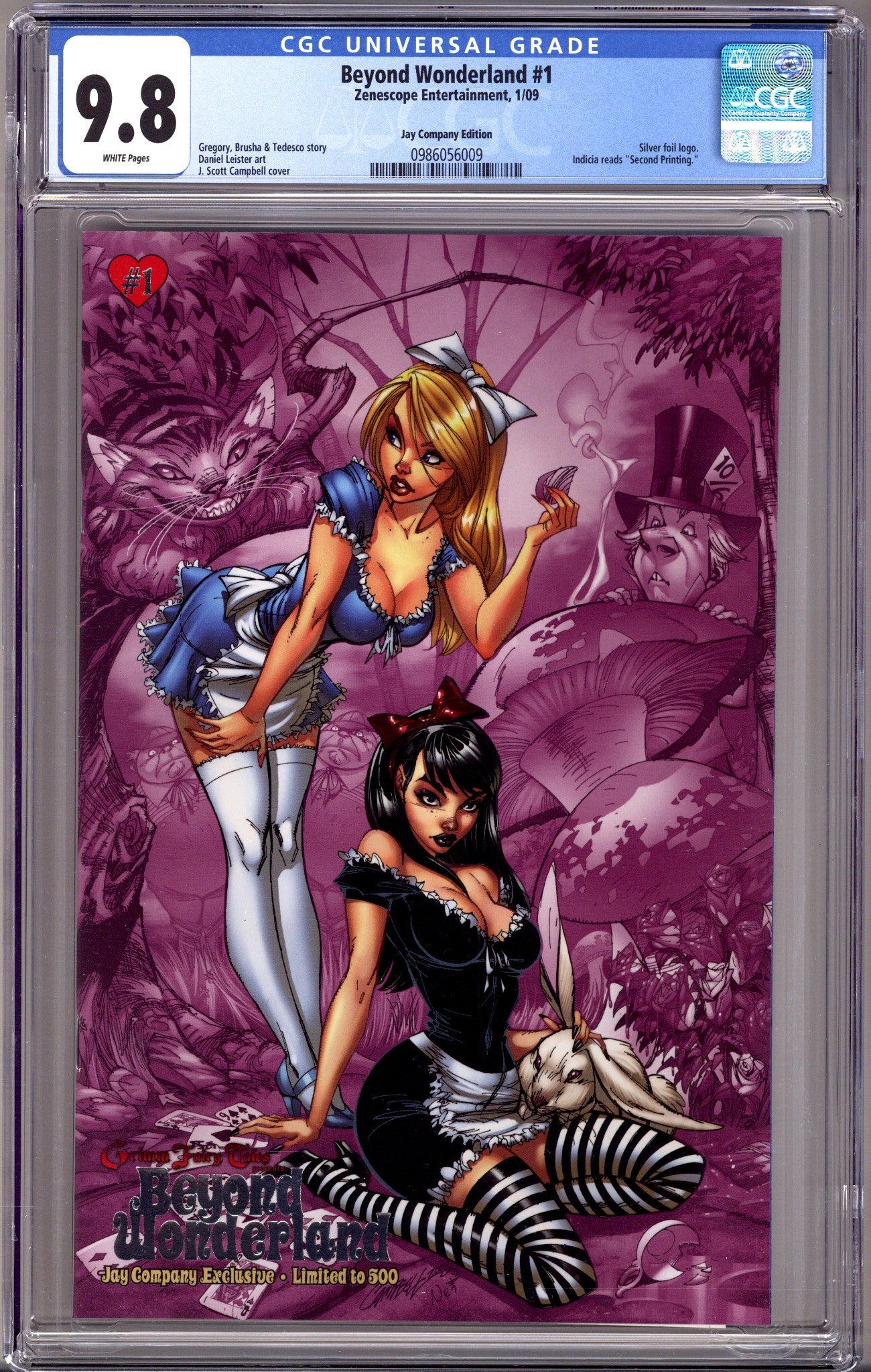 Beyond Wonderland 1 CGC 9.8 (NM/M) (2008) Campbell Silver Foil Exclusive Variant 