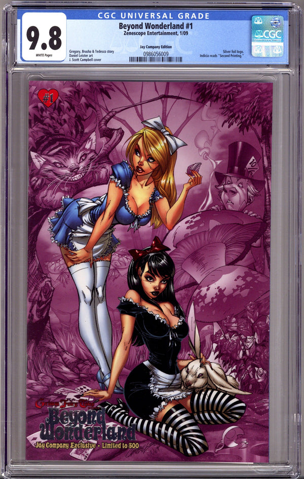 Beyond Wonderland 1 CGC 9.8 (NM/M) (2008) Campbell Silver Foil Exclusive Variant
