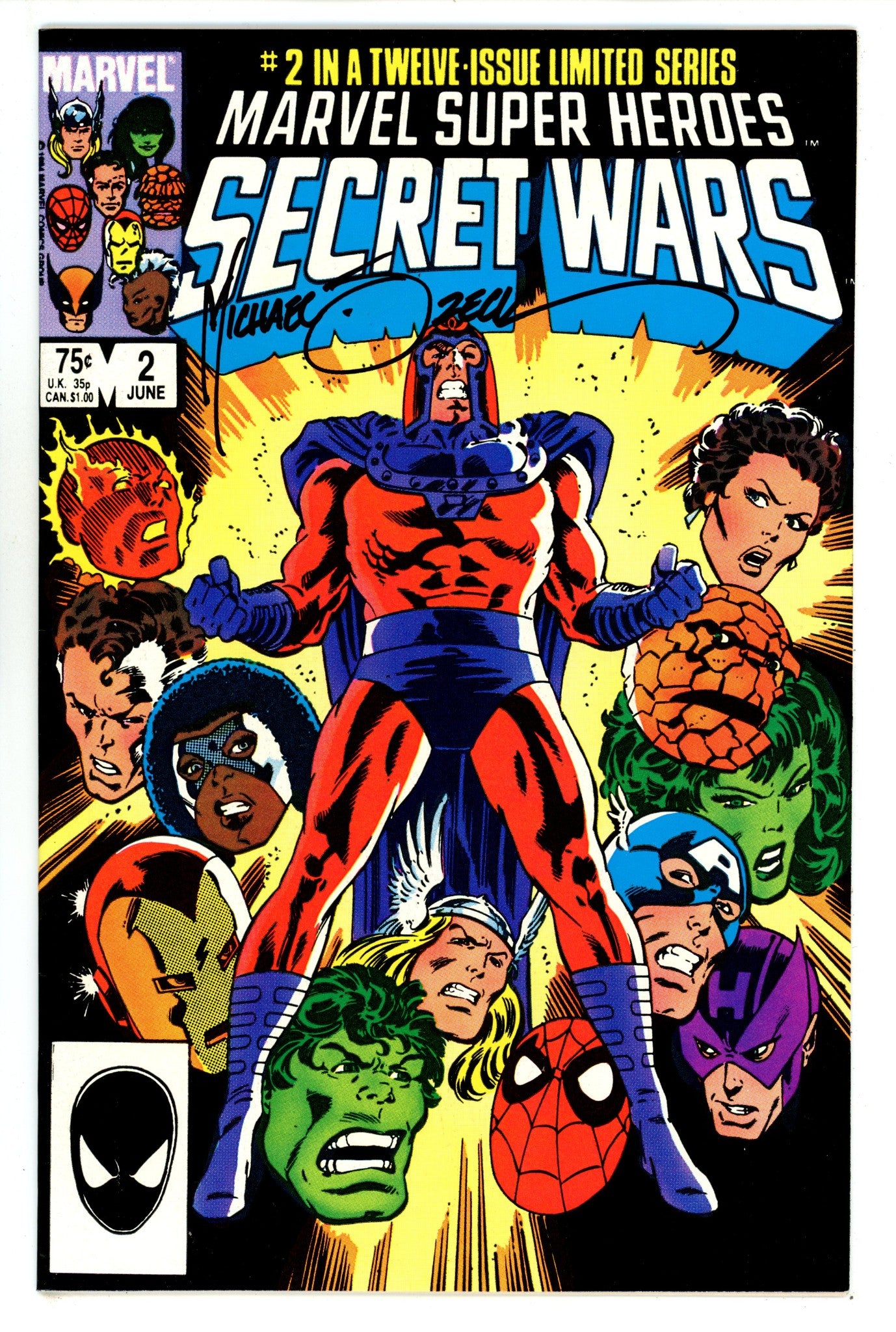 Marvel Super-Heroes Secret Wars 2 NM- (9.2) (1984) Signed x1 Cover Mike Zeck 