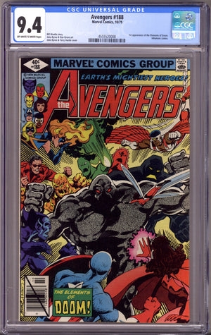 The Avengers Vol 1 188 CGC 9.4 (NM) (1979)
