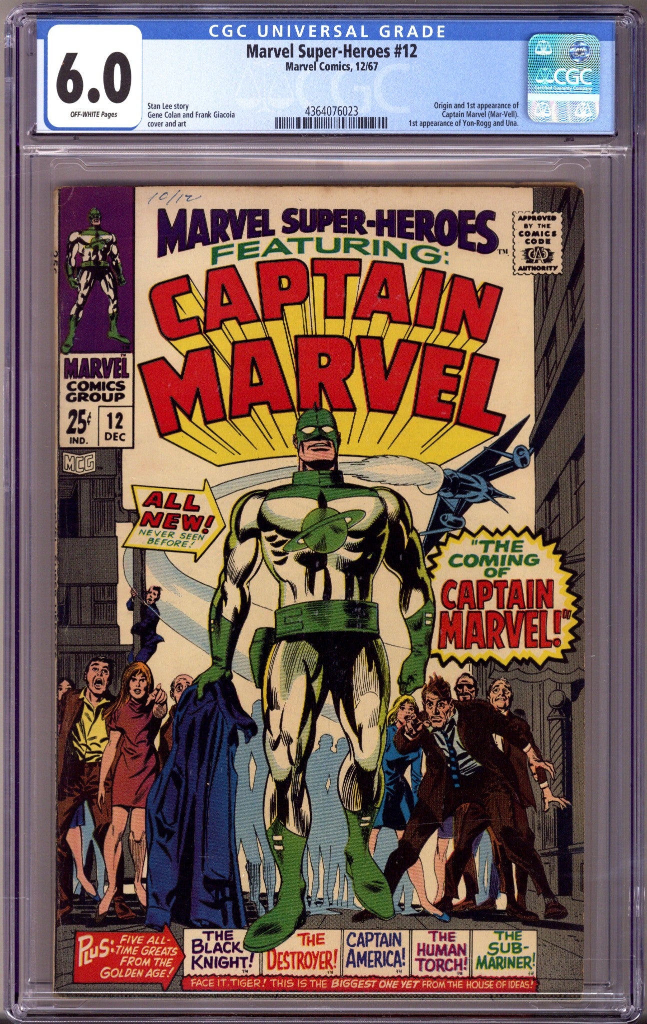 Marvel Super-Heroes Vol 1 12 CGC 6.0 (FN) (1967) 