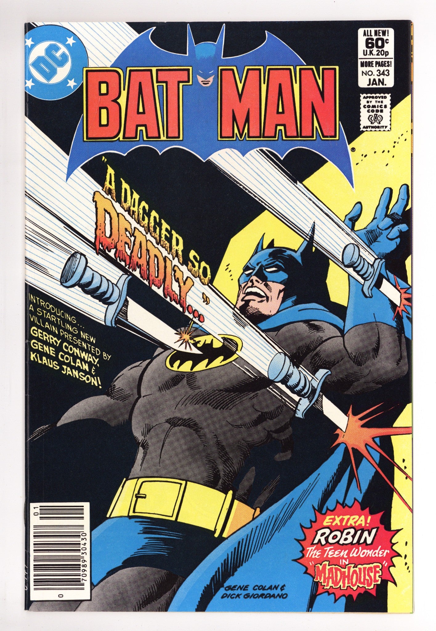 Batman Vol 1 343 VF (8.0) (1982) Newsstand 