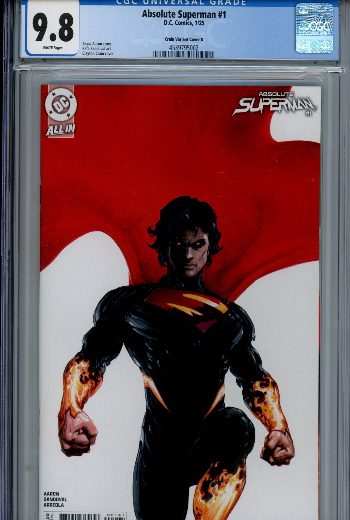 Absolute Superman 1 CGC 9.8 (NM/M) (2025) Lee Variant 