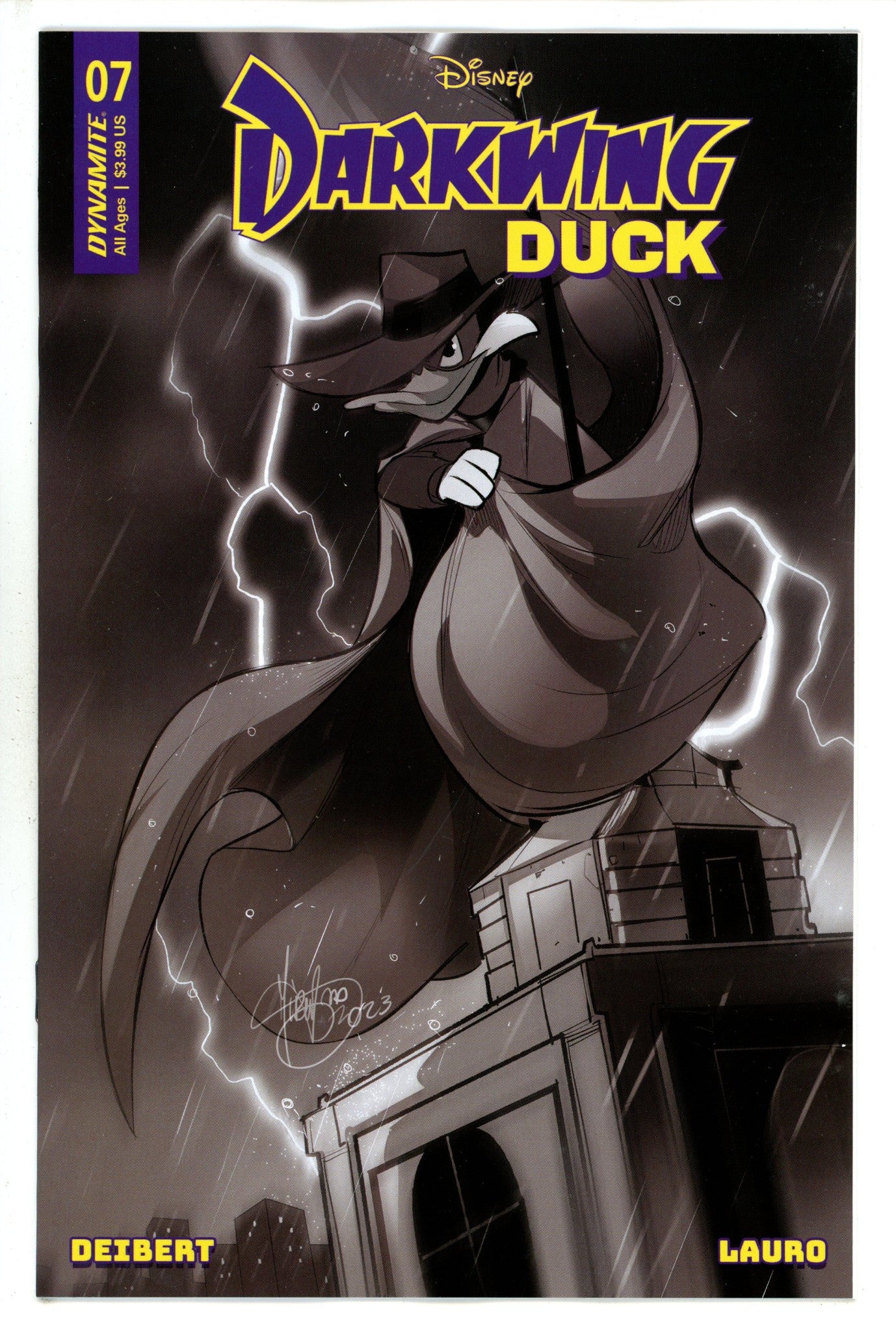 Darkwing Duck Vol 2 7 Andolfo B&W Incentive Variant (2023)