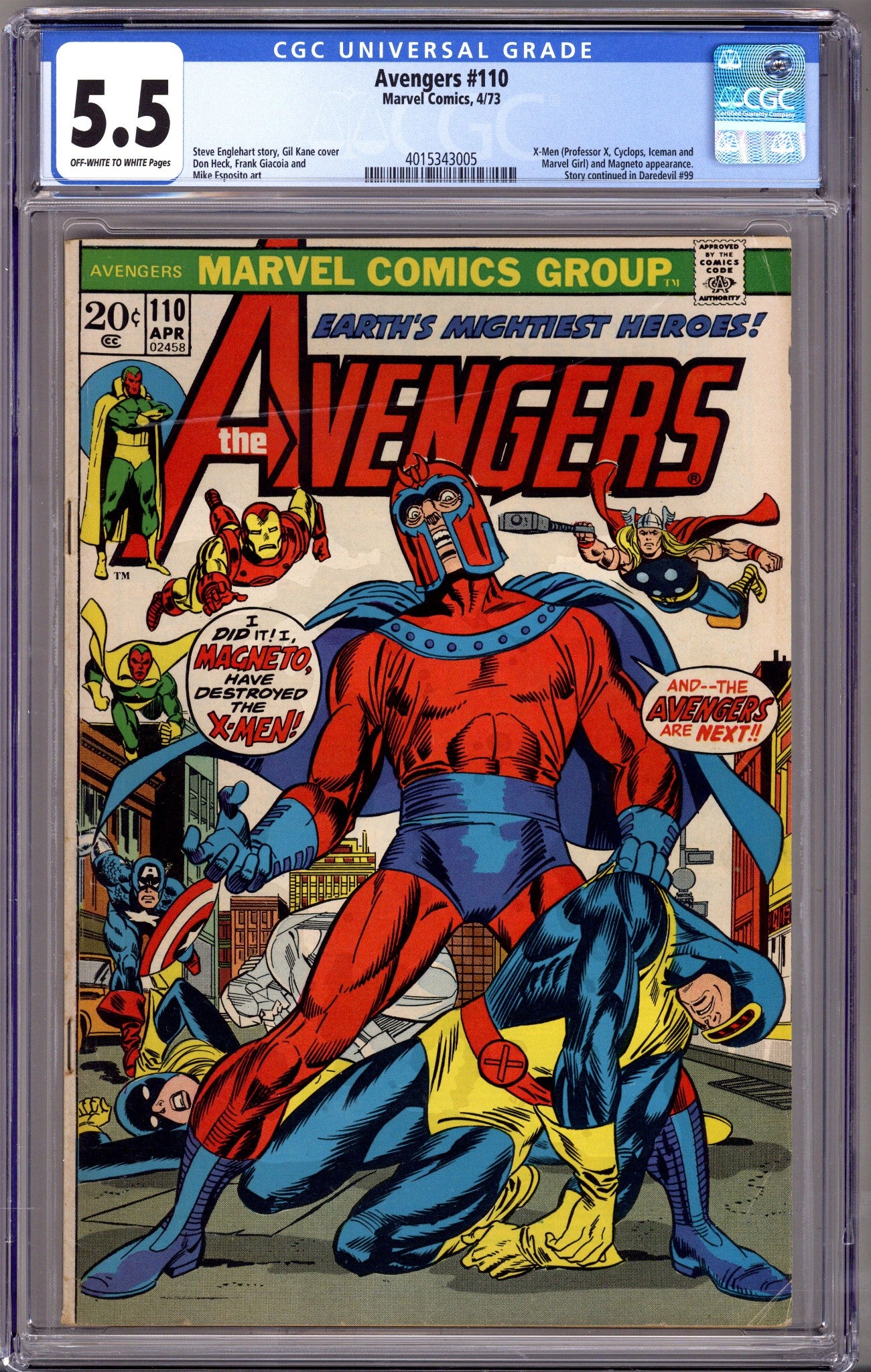 The Avengers Vol 1 110 CGC 5.5 (FN-) (1973) 