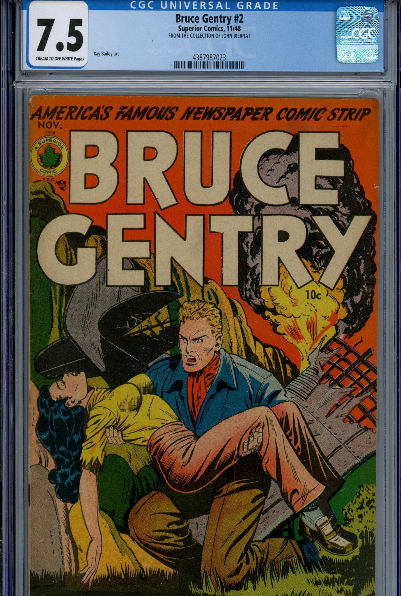 Bruce Gentry Comics 2 CGC 7.5 (VF-) (1948) 