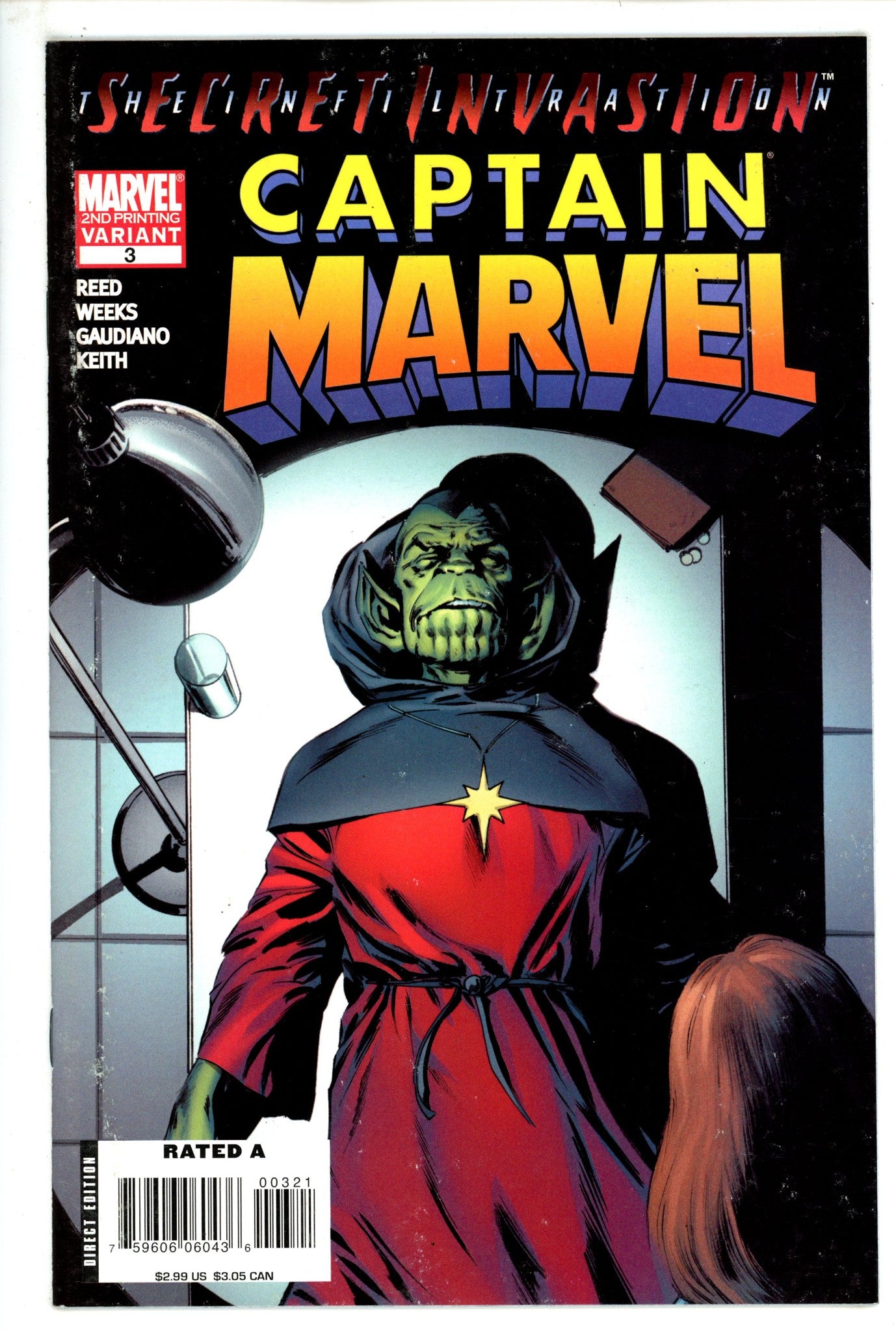 Captain Marvel Vol 7 3 Mid Grade (2008) 2nd Print 
