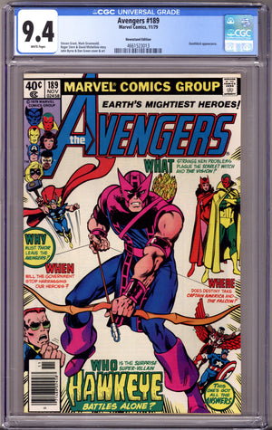 The Avengers Vol 1 189 CGC 9.4 (NM) (1979) Newsstand