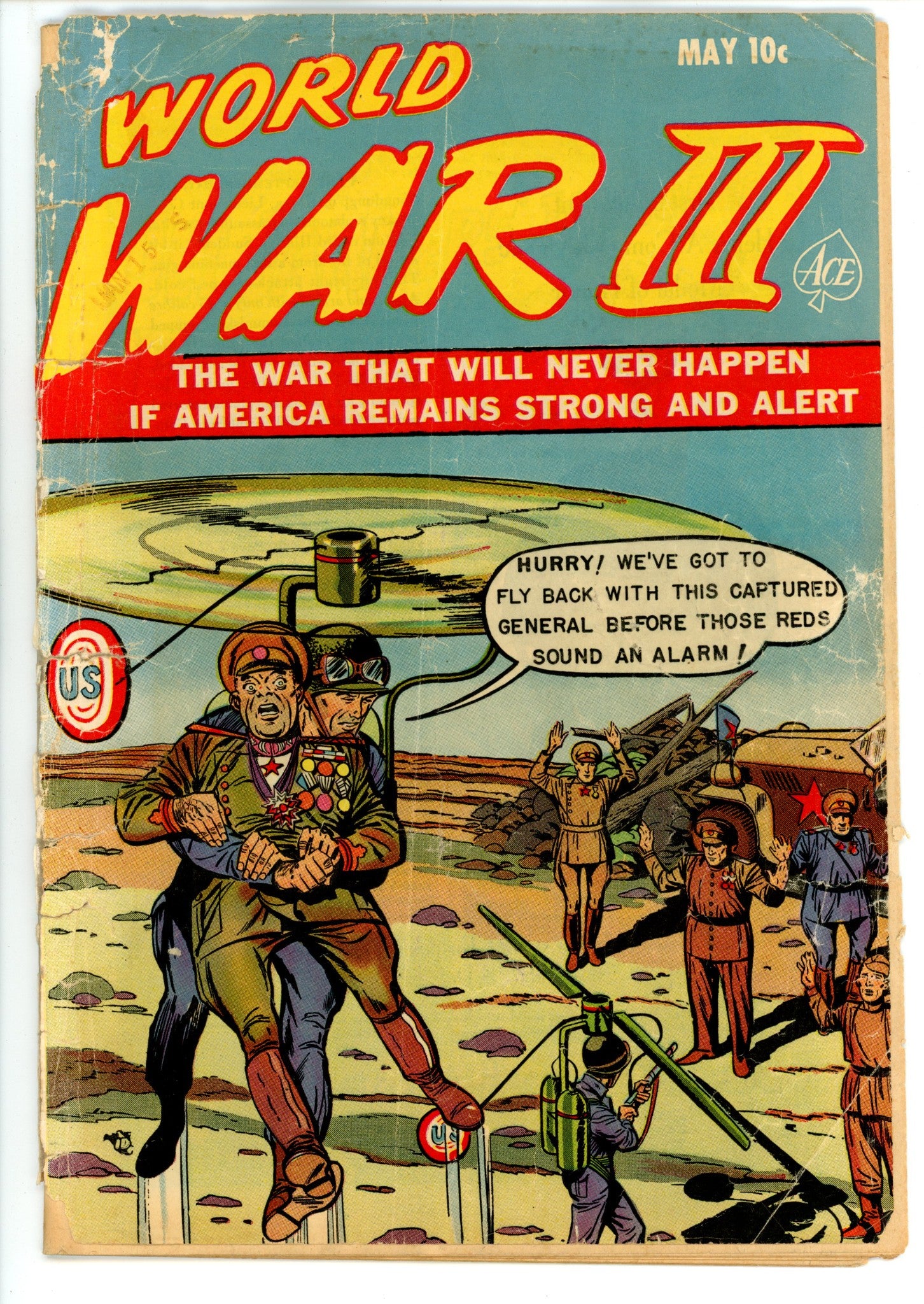 World War III 2 Cover Detached Spine Split (1953) 