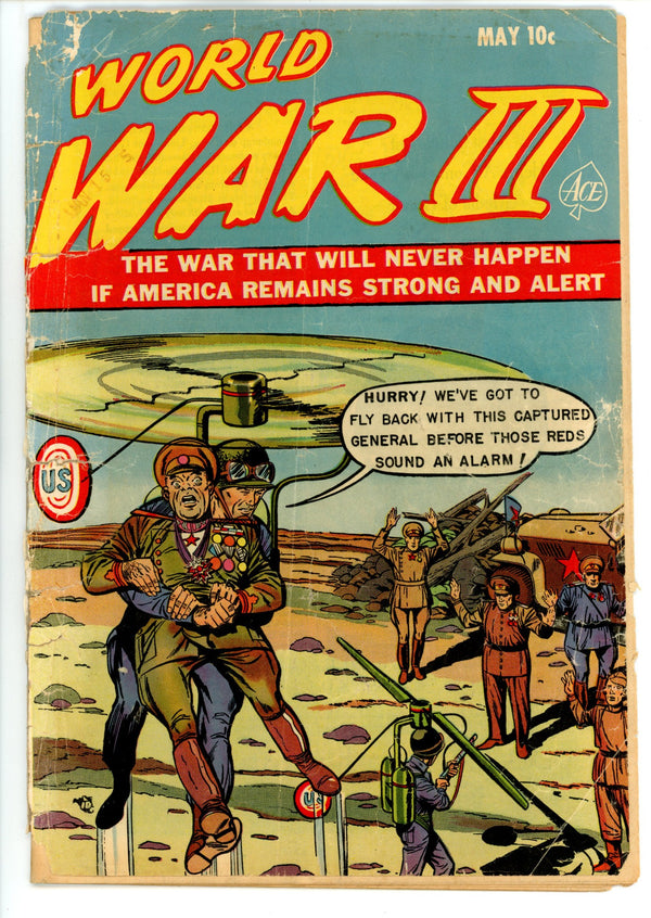 World War III 2 Cover Detached Spine Split (1953)