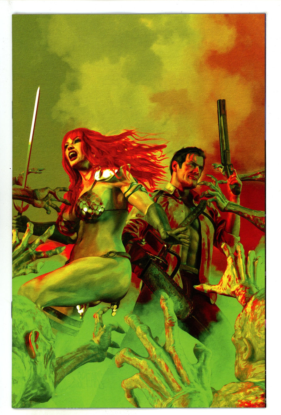 Red Sonja Vs Army Of Darkness 1 Spears Green Virgin Incentive Variant (1900)