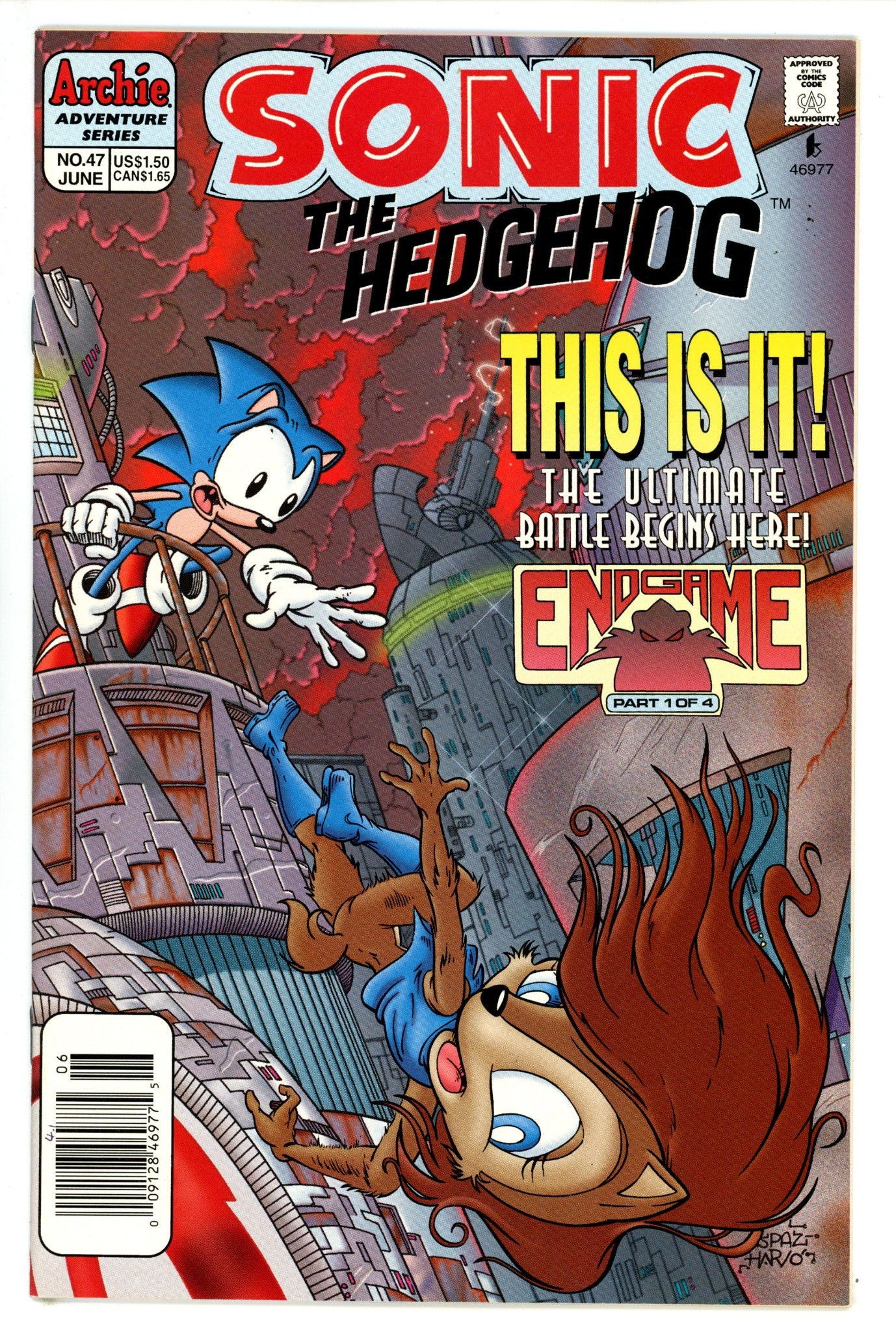 Sonic the Hedgehog Vol 2 47 VF+ (8.5) (1997) Newsstand 