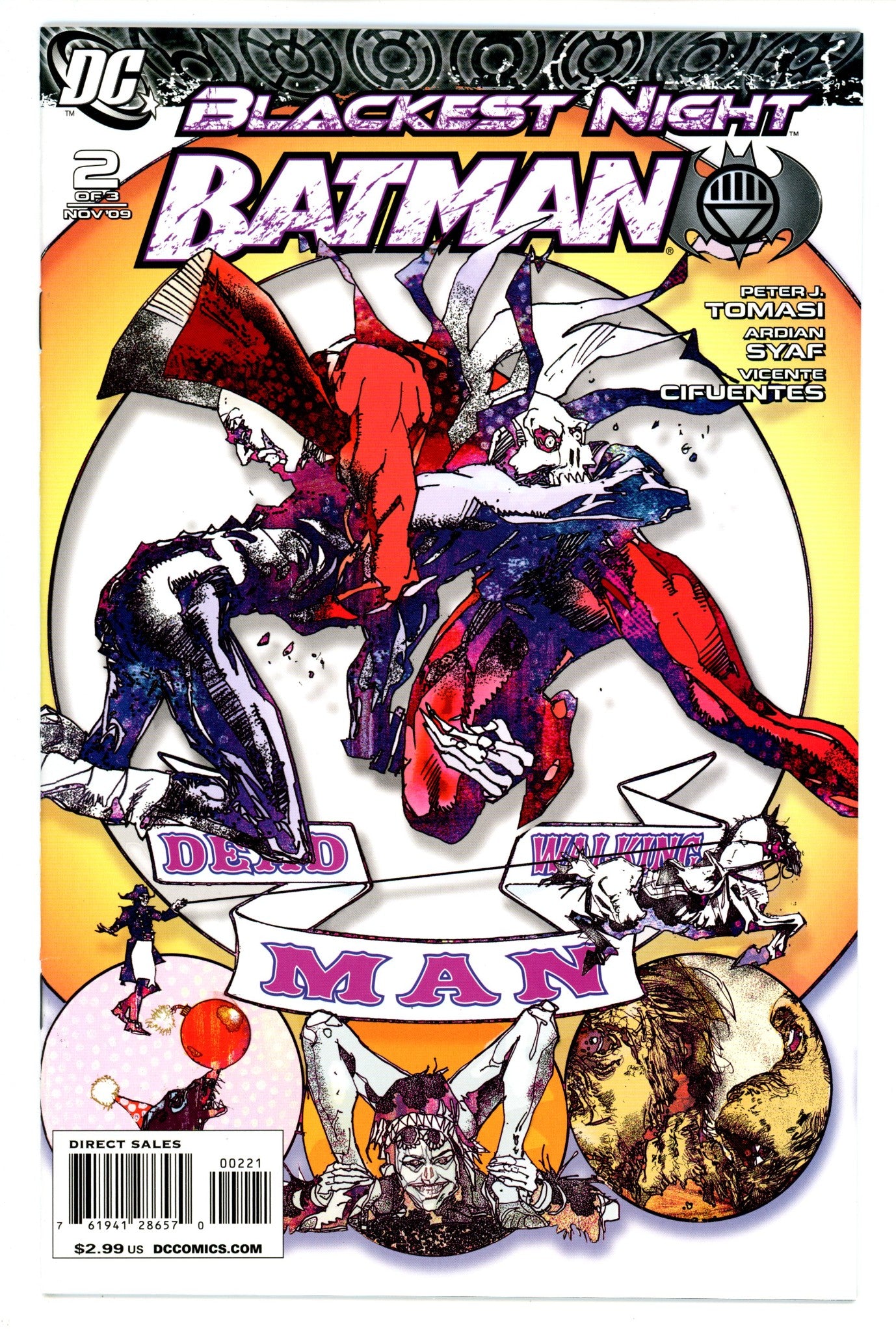 Blackest Night: Batman 2 VF+ (8.5) (2009) Sienkiewicz Variant 