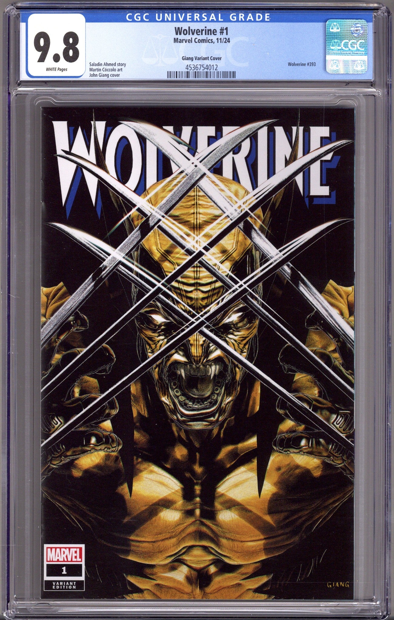 Wolverine Vol 8 1 (393) CGC 9.8 (NM/M) (2024) Giang Exclusive Variant 