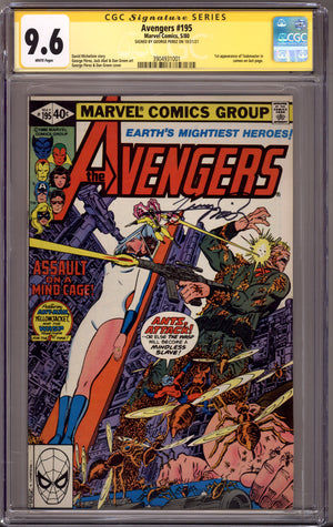 The Avengers Vol 1 195 CGC 9.6 (NM+) (1980) Signed x1 Cover George Perez