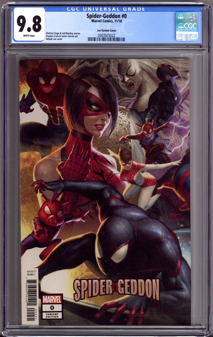 Spider-Geddon   0 CGC 9.8 (NM/M)   (2018) Lee Connecting   Variant  