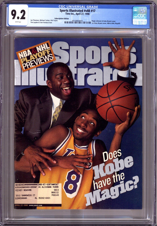 Sports Illustrated Vol 88 17 CGC 9.2 (NM-) (1998) Subscription Variant