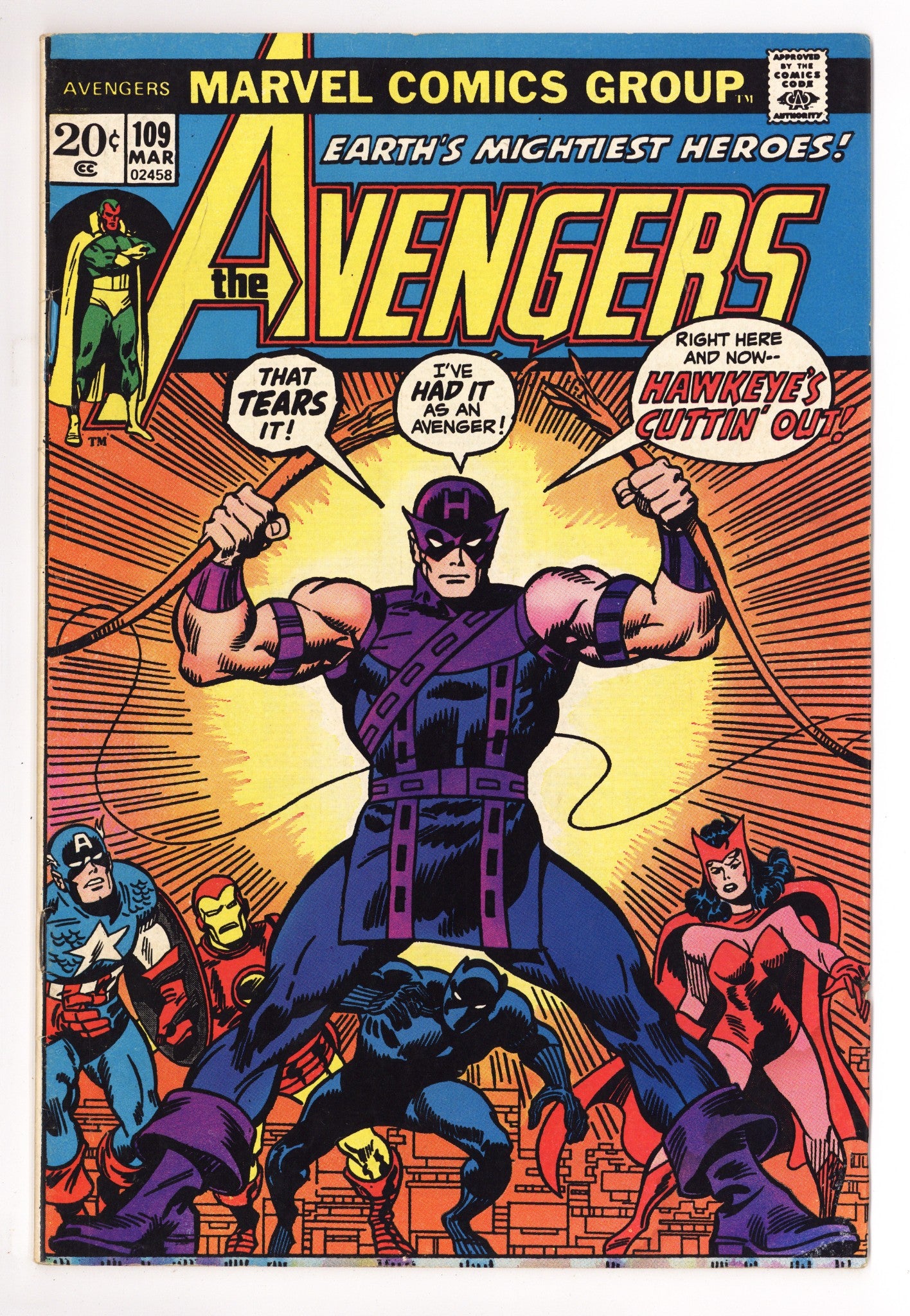 The Avengers Vol 1 109 VG- (3.5) (1973) 