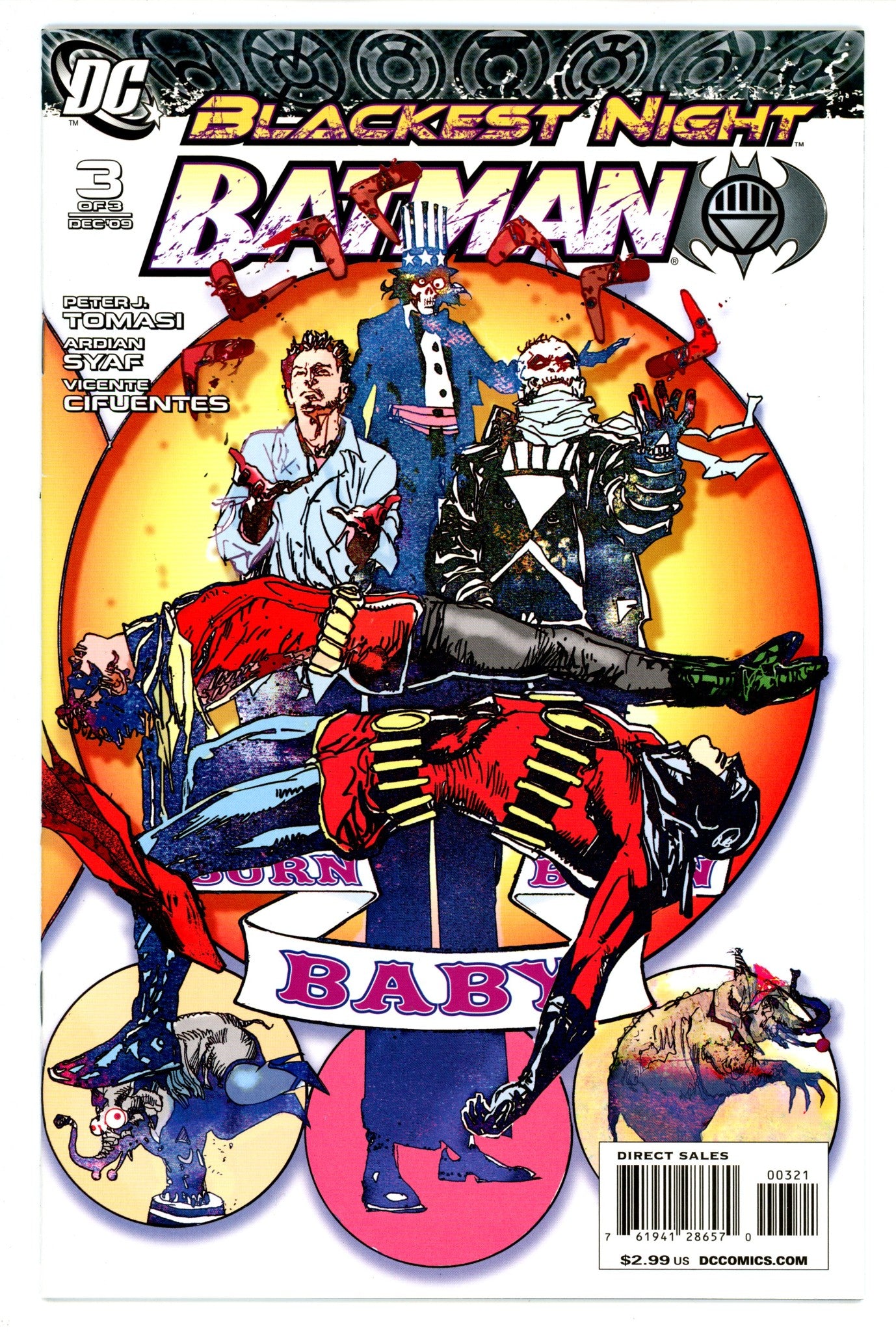 Blackest Night: Batman 3 VF/NM (9.0) (2009) Sienkiewicz Variant 