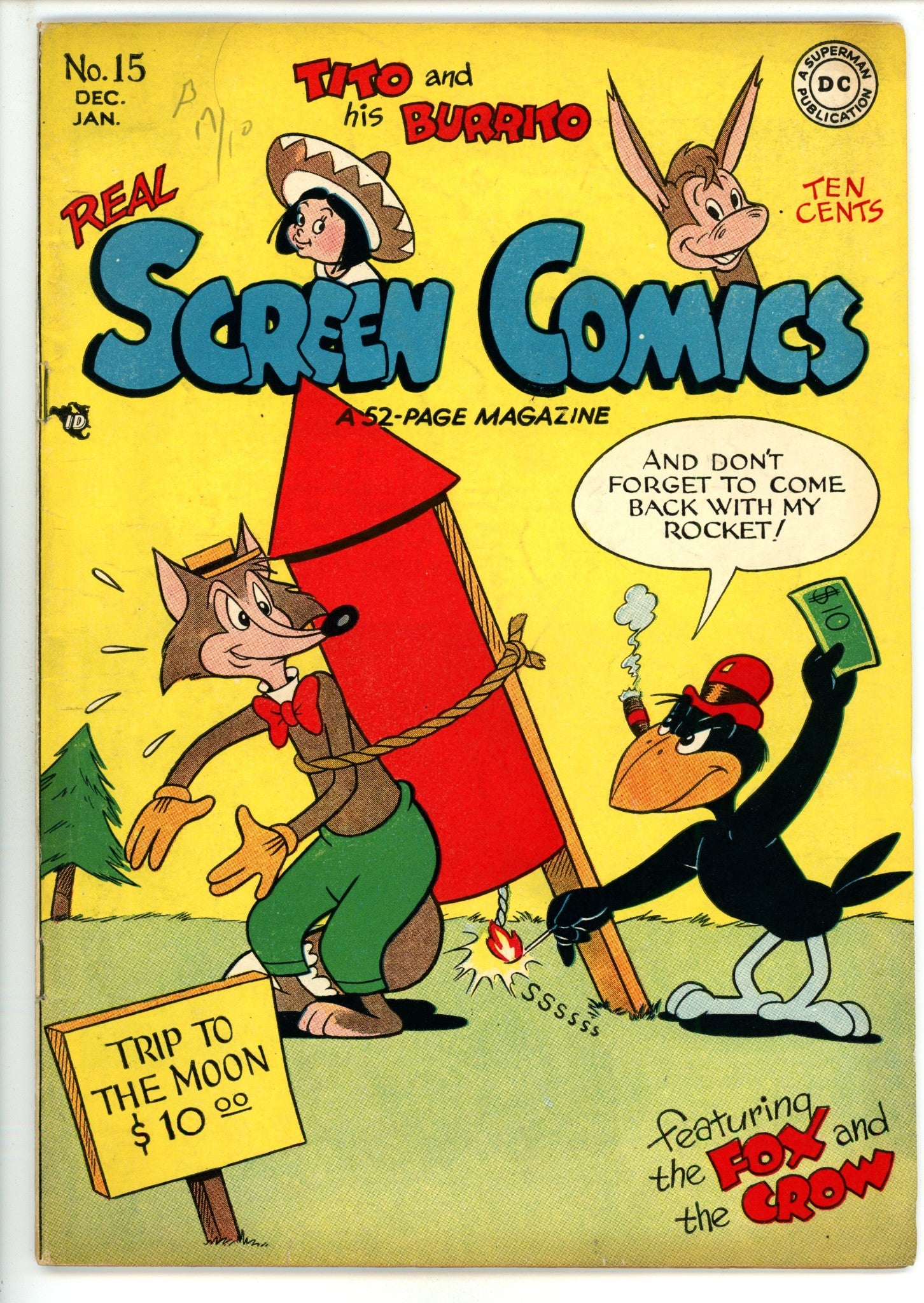 Real Screen Comics 15 VG+ (4.5) (1947) 