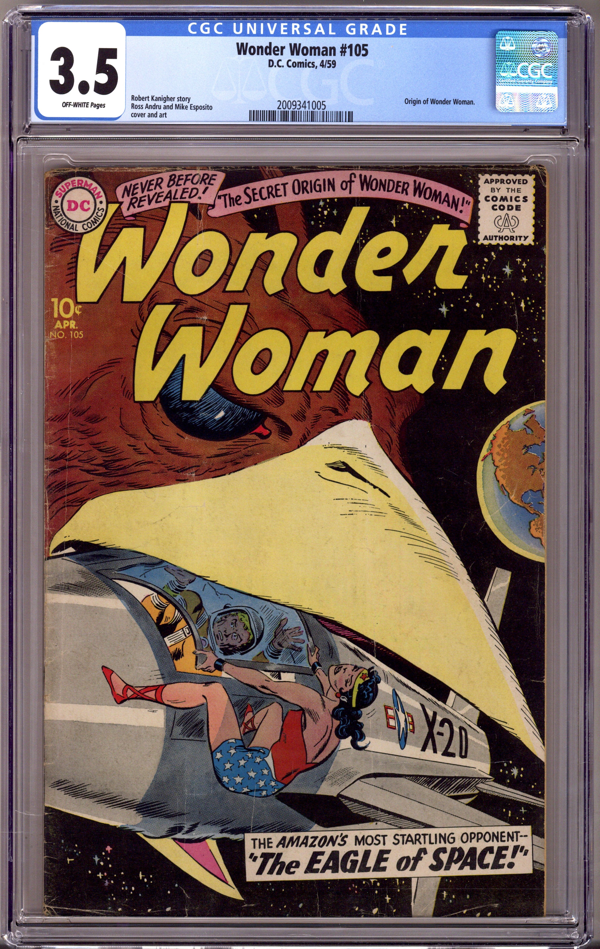 Wonder Woman Vol 1 105 CGC 3.5 (VG-) (1959) 