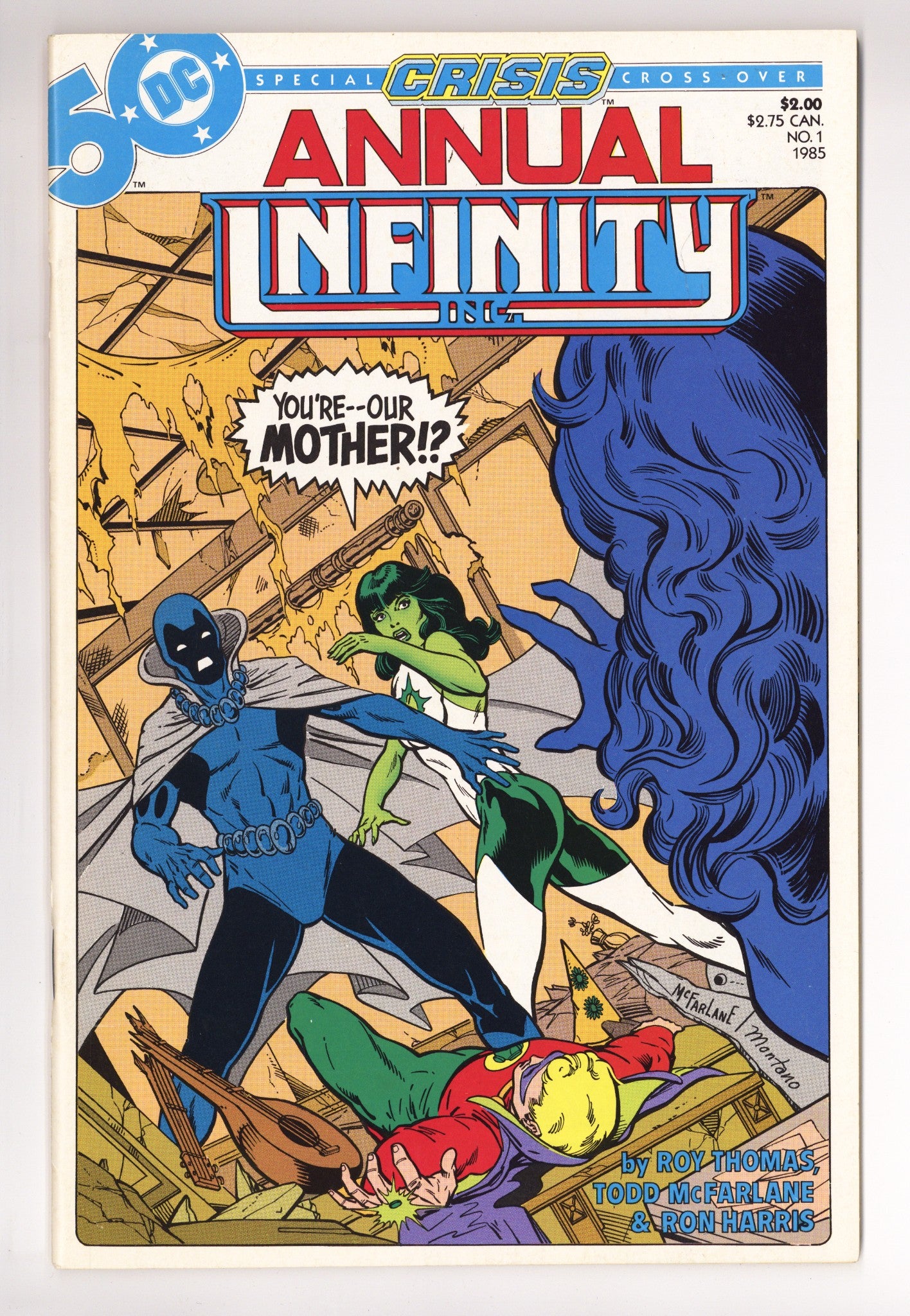 Infinity Inc. Annual Vol 1 1 VG/FN (5.0) (1985) Signed x1 1st Page Dick Giordano 