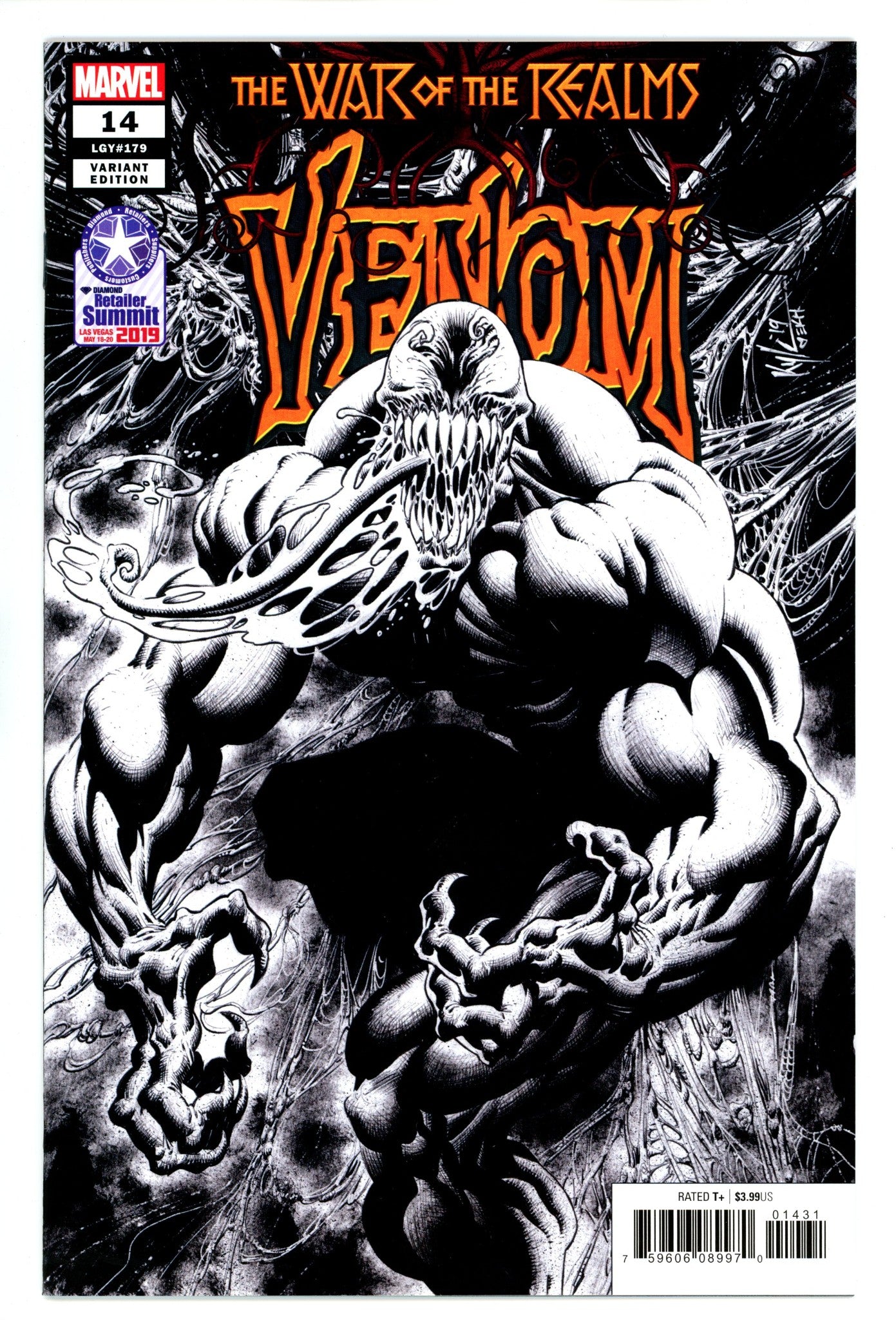 Venom Vol 4 14 (179) High Grade (2019) Hotz B&W Exclusive Variant 