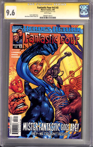 Fantastic Four Vol 3 3 CGC 9.6 (NM+) (1998) Signed x1 Cover Alan Davis