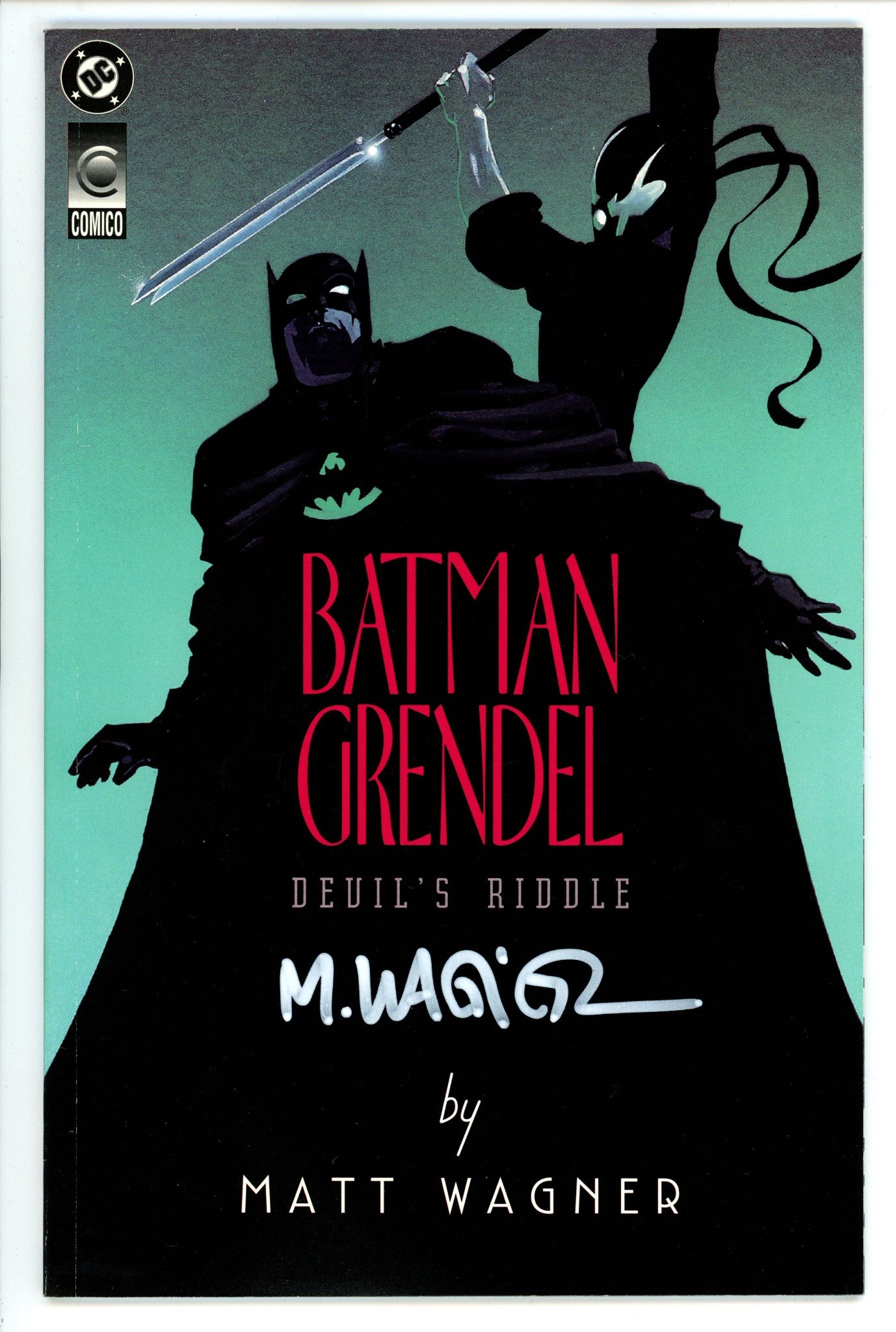 Batman / Grendel: Devil's Riddle 1 VF/NM (9.0) (1993) Signed x1 Cover Matt Wagner 