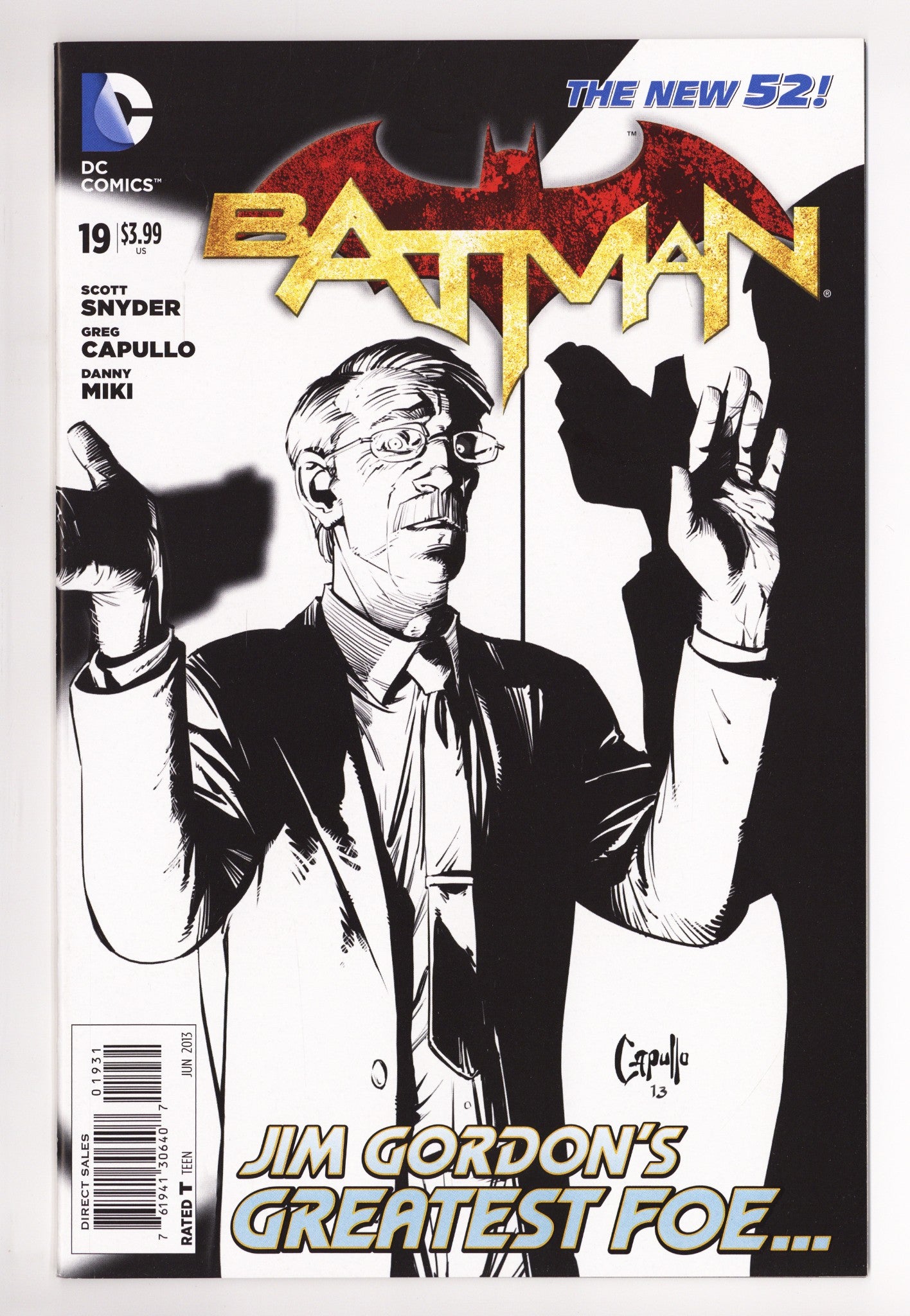 Batman Vol 2 19 NM- (9.2) (2013) Capullo B&W Incentive Variant 