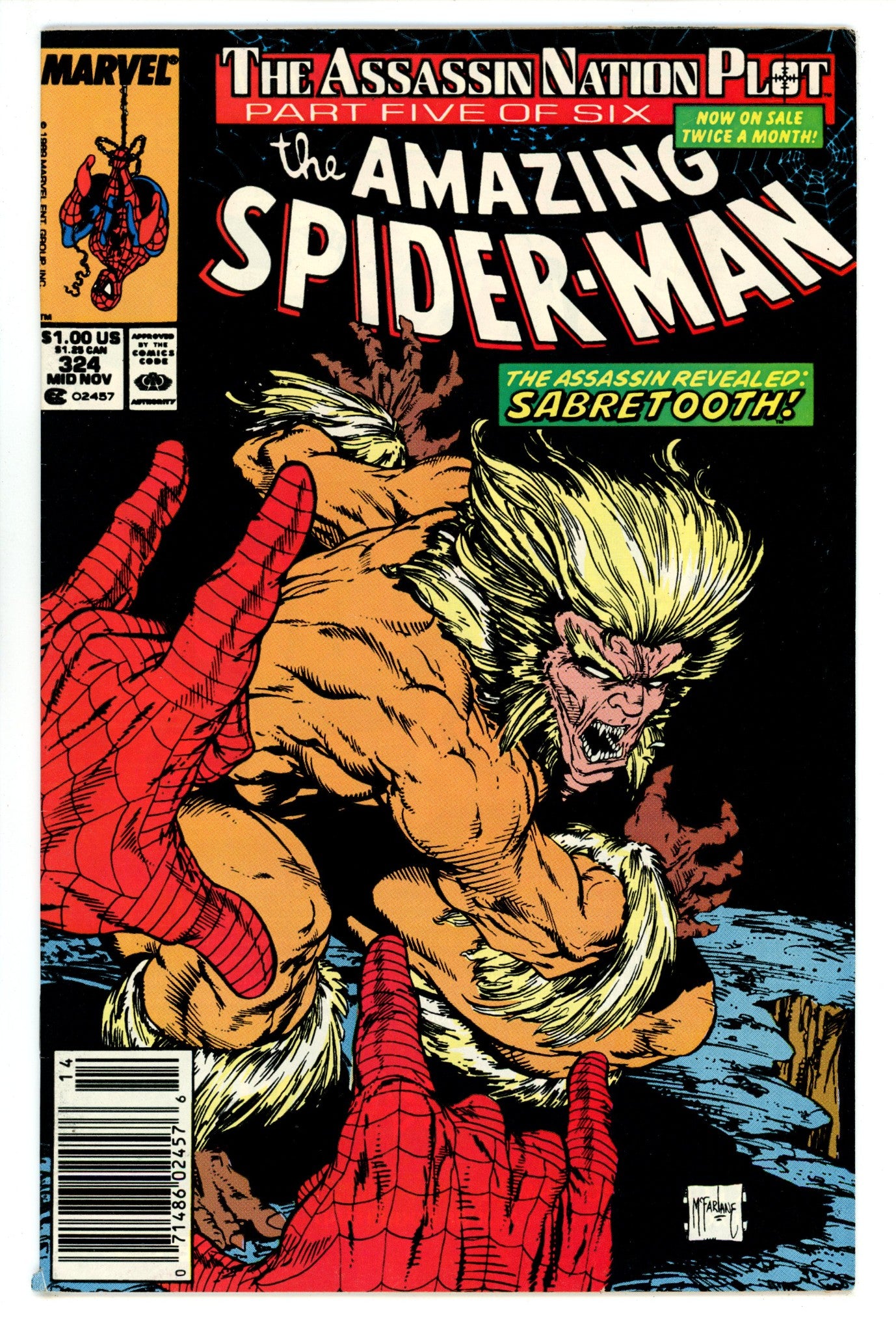 The Amazing Spider-Man Vol 1 324 VF- (7.5) (1989) Newsstand 
