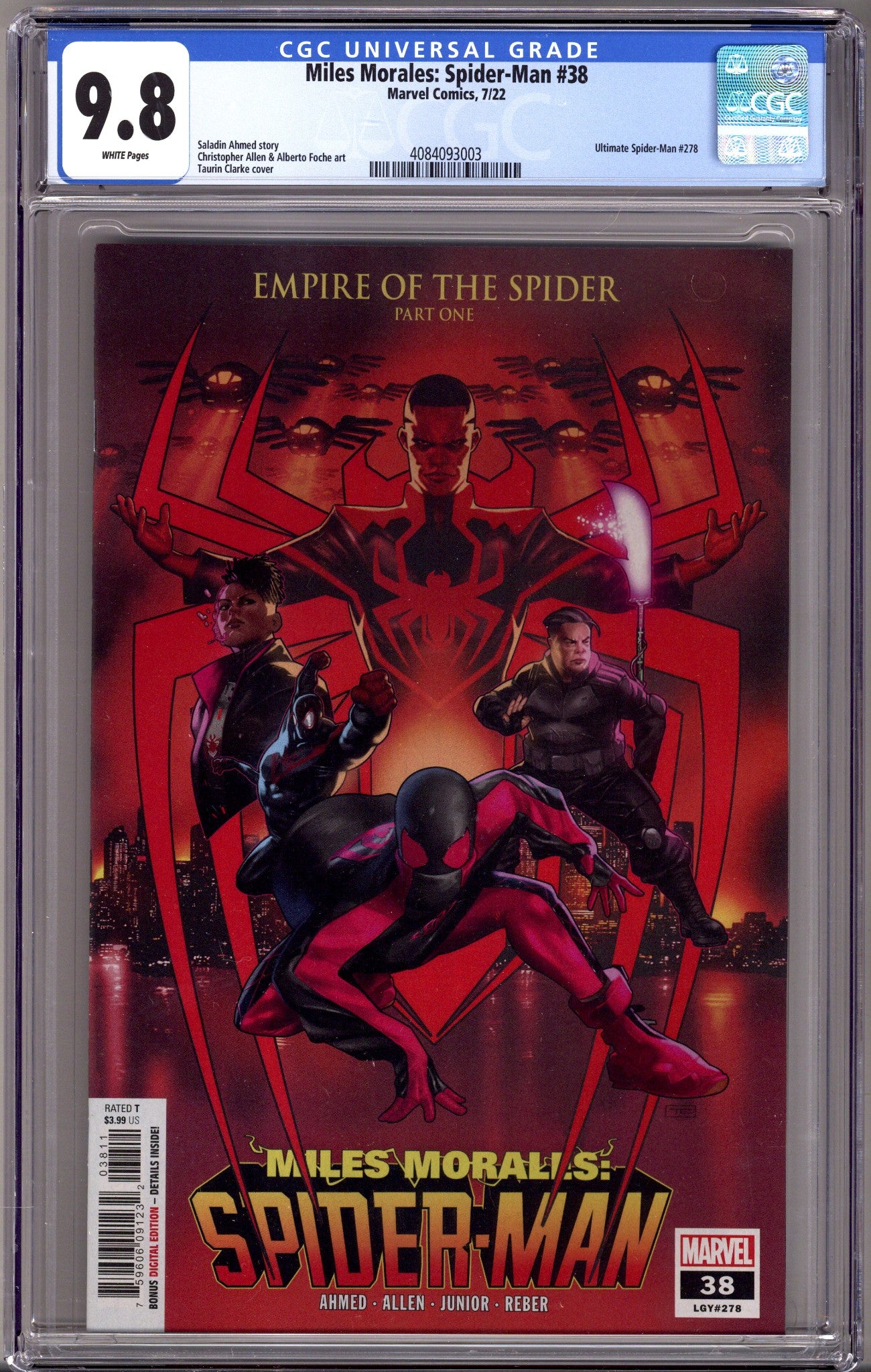 Miles Morales: Spider-Man Vol 1 38 (278) CGC 9.8 (NM/M) (2022) 