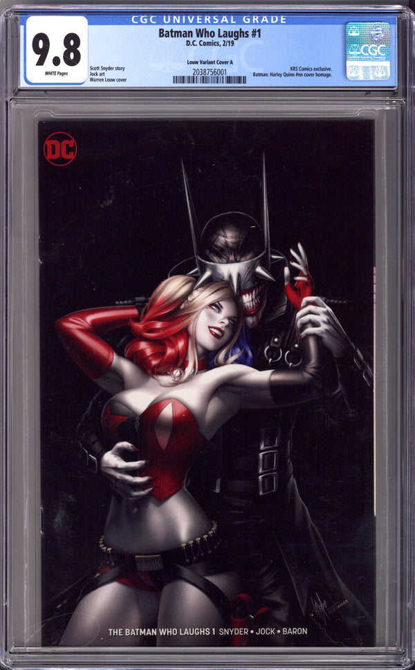 The Batman Who Laughs 1 CGC 9.8 (NM/M) (2019) Louw Homage Exclusive Variant