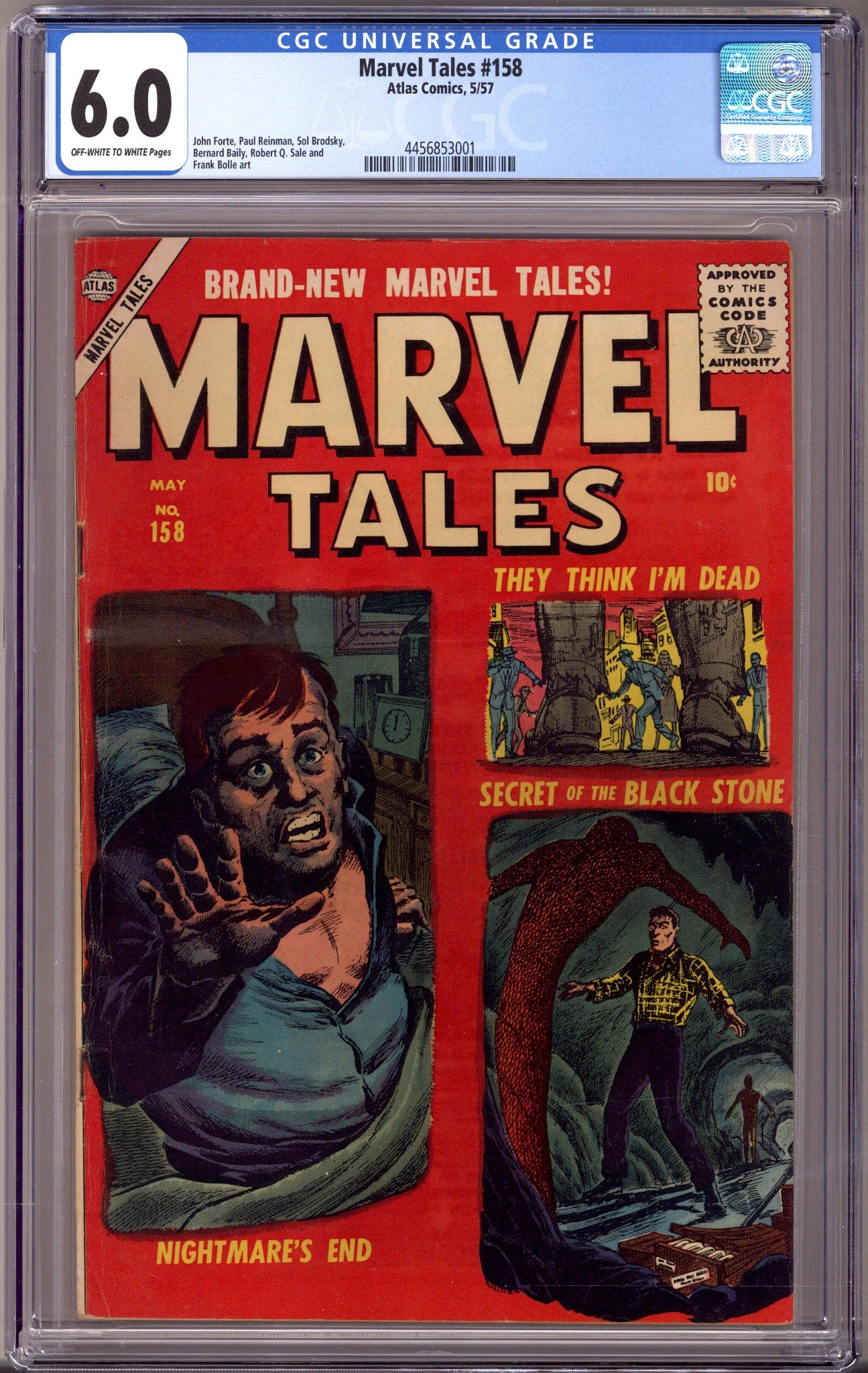 Marvel Tales Vol 1 158 CGC 6.0 (FN) (1957) 