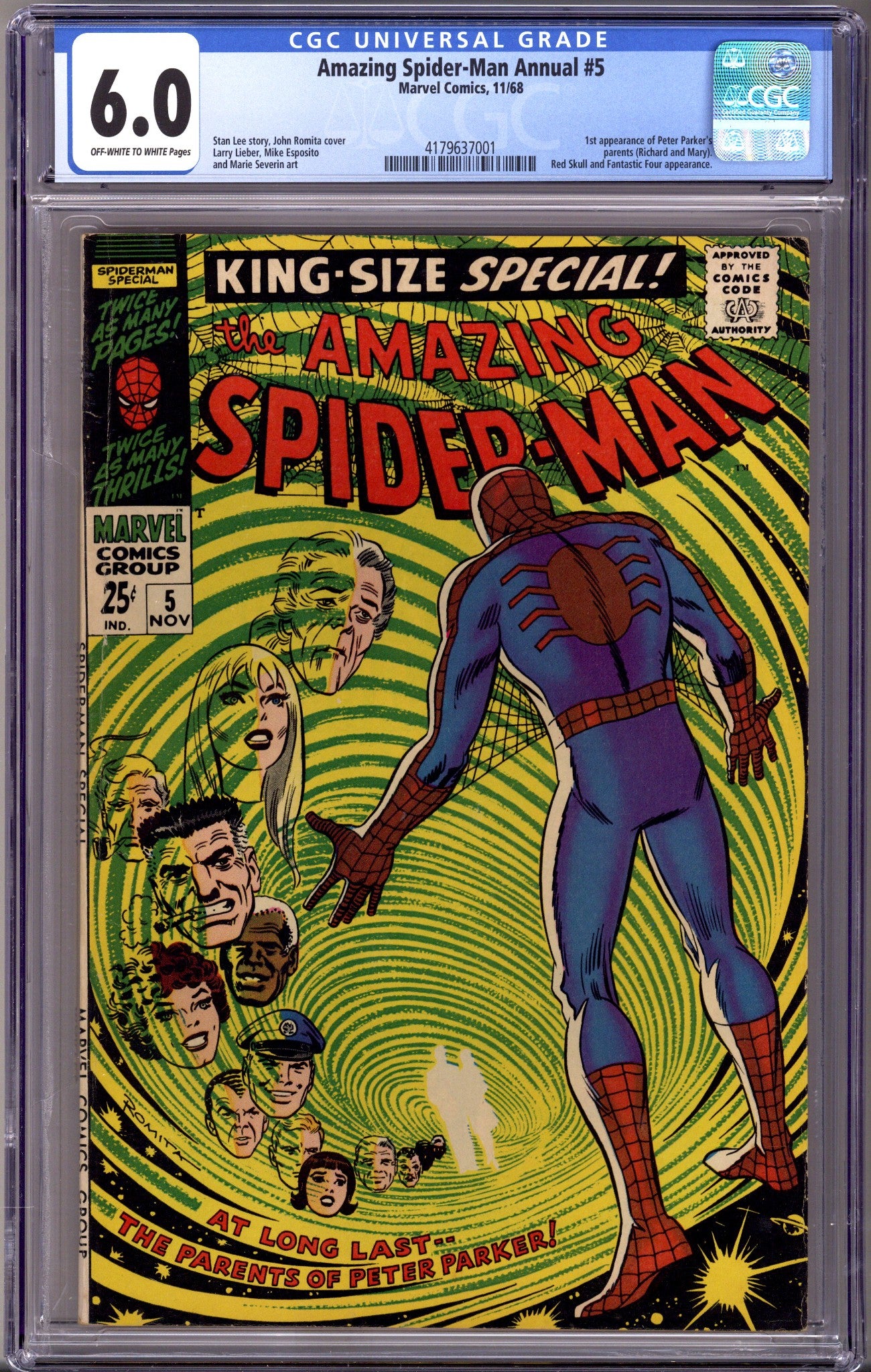 The Amazing Spider-Man Annual Vol 4 5 CGC 6.0 (FN) (1968) 