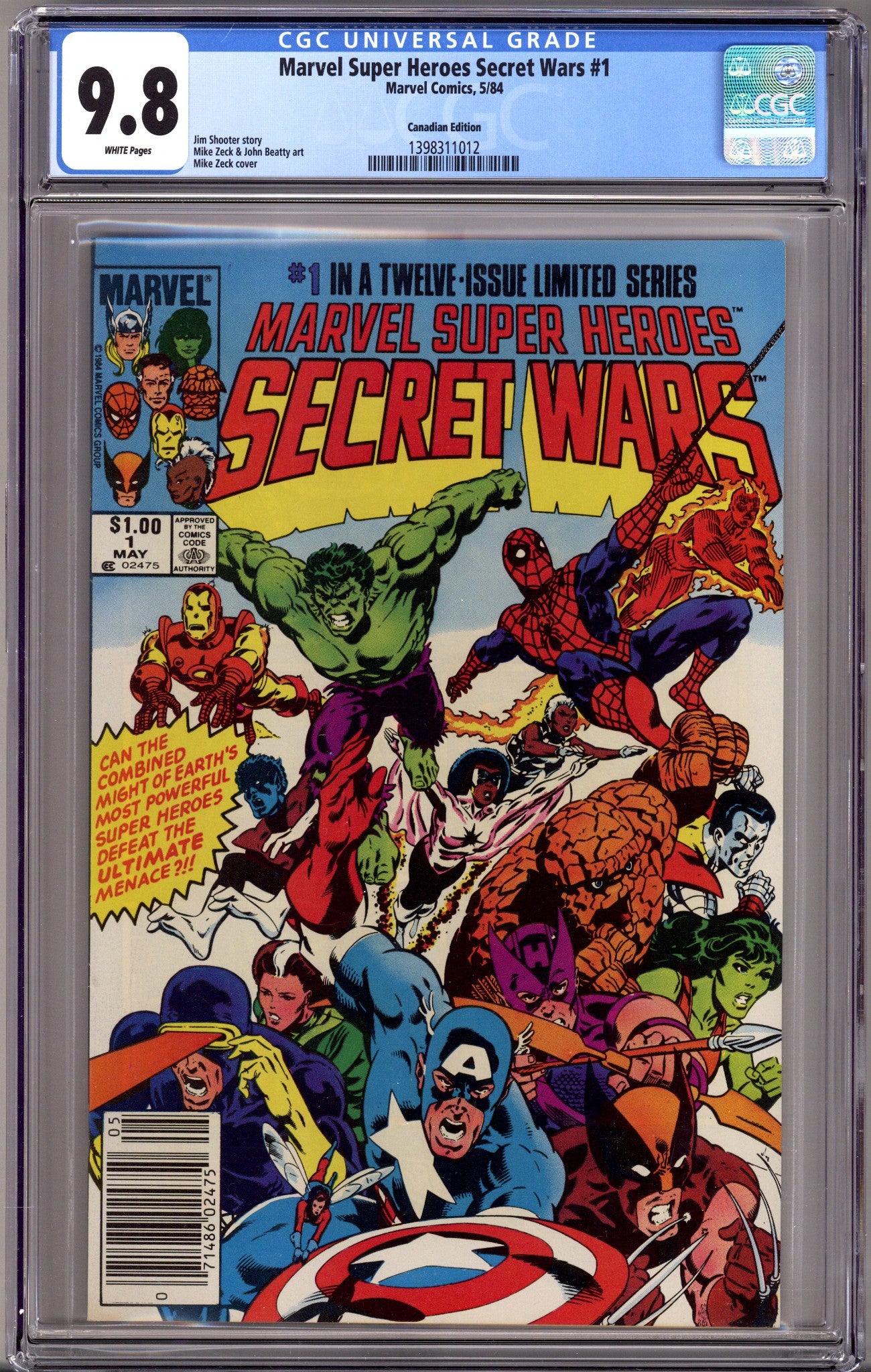 Marvel Super-Heroes Secret Wars   1 CGC 9.8 (NM/M)   (1984)     Canadian Price Variant  