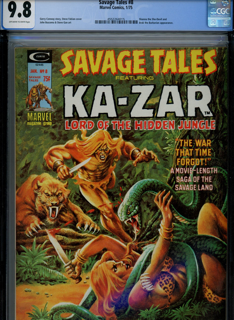 Savage Tales Vol 1 8 CGC 9.8 (NM/M) (1975) 