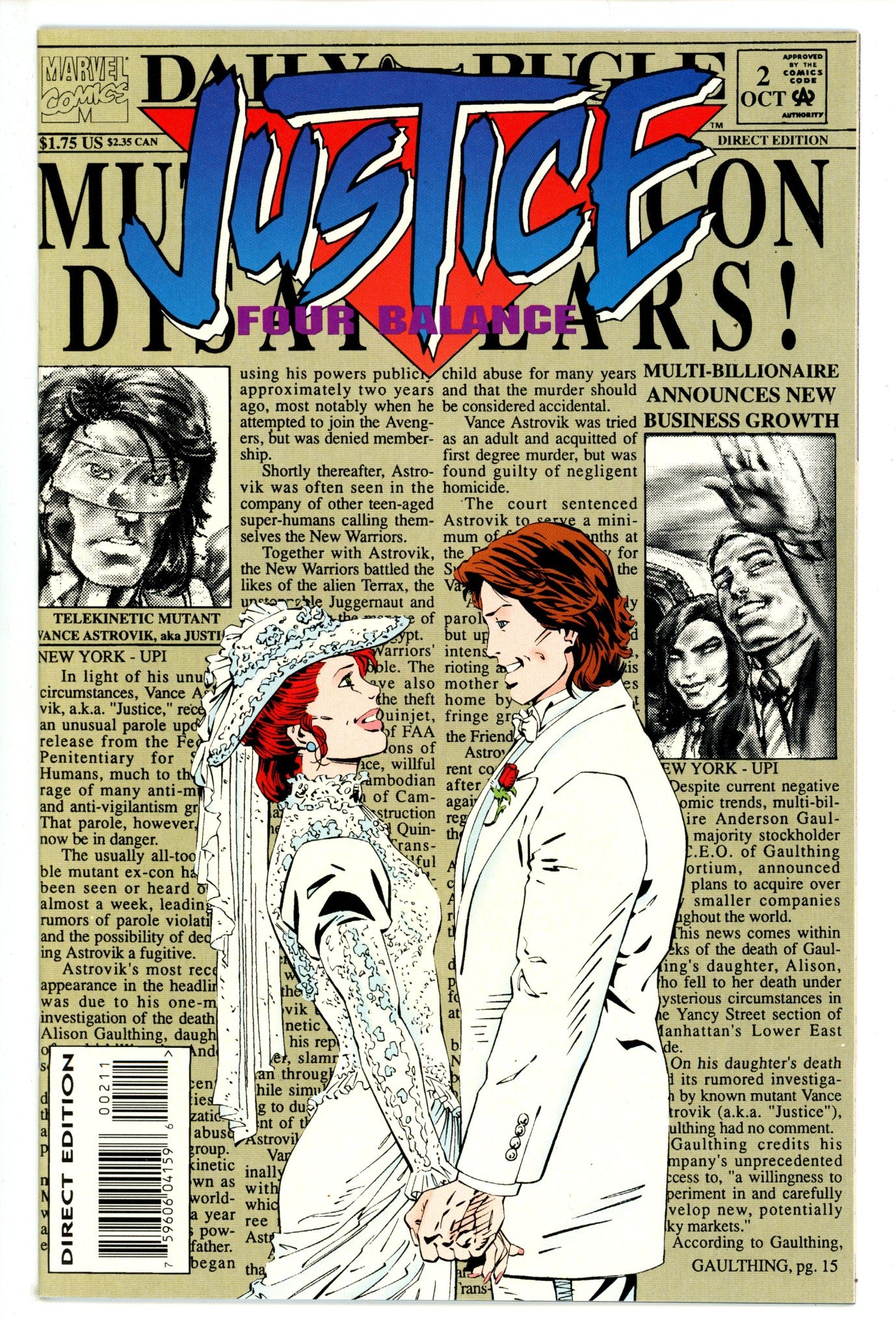 Justice: Four Balance Vol 1 2 High Grade (1994) 