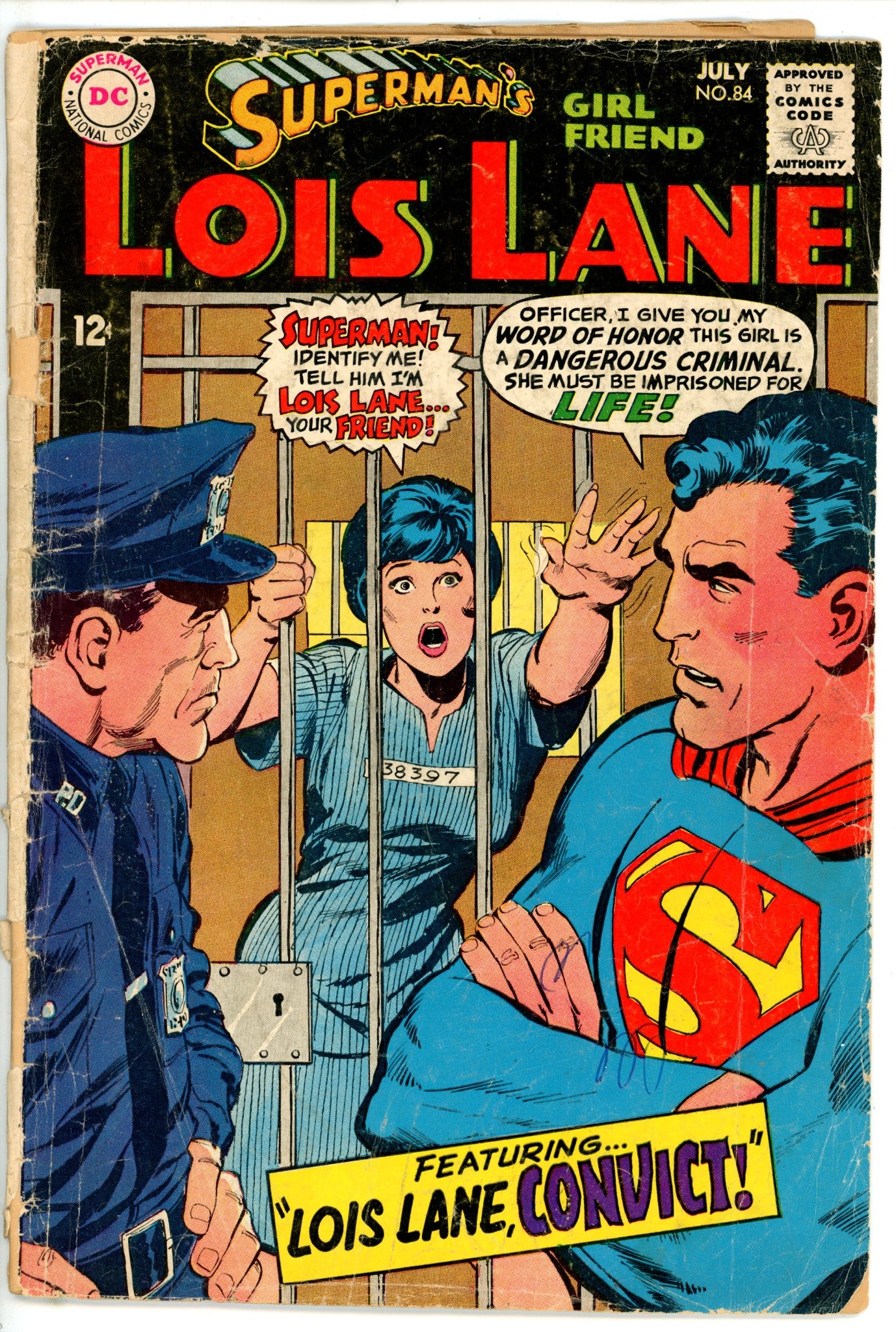 Superman's Girl Friend Lois Lane 84 Cover Detached (1968) 