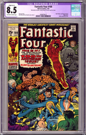 Fantastic Four Vol 1 100 CGC 8.5 (VF+) Colour Touch (1970)