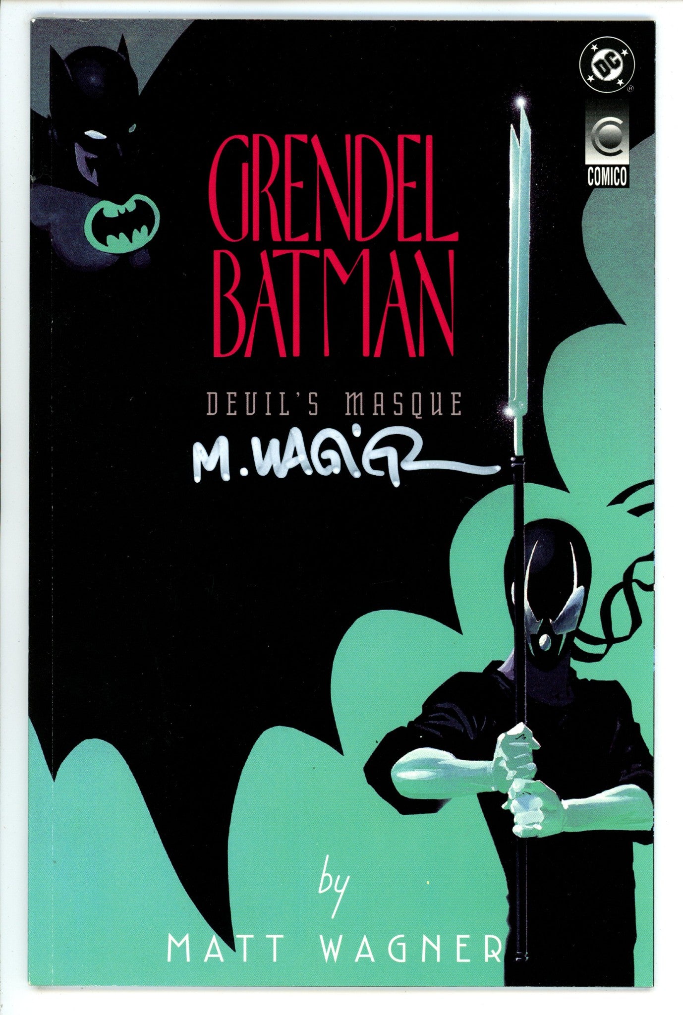 Batman / Grendel: Devil's Masque 2 VF/NM (9.0) (1993) Signed x1 Cover Matt Wagner 