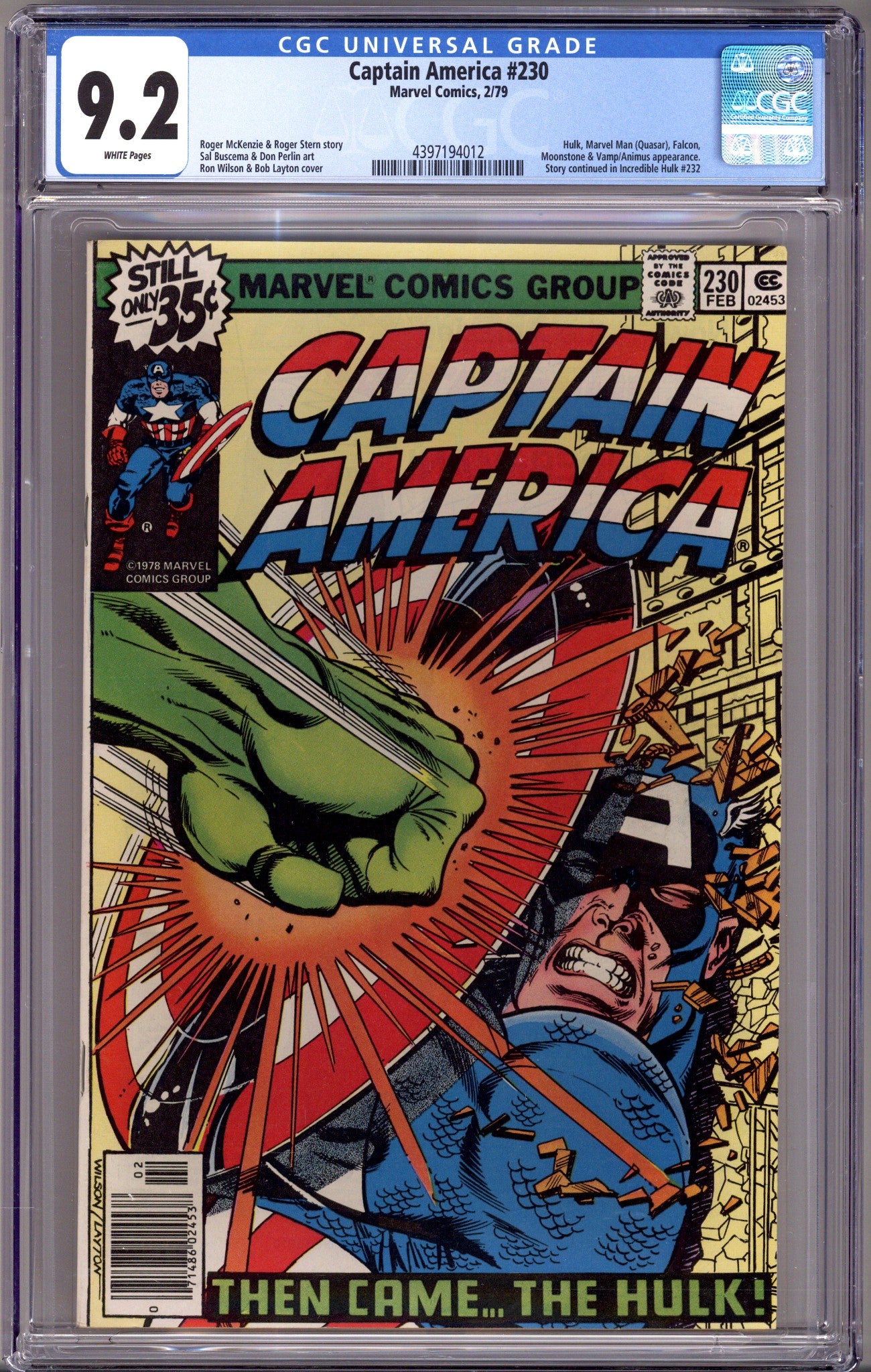 Captain America Vol 1 230 CGC 9.2 (NM-) (1979) 