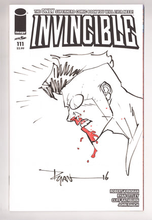 Invincible 111 NM (9.4) (2014) Blank Variant Signed / Remarked x1 Cover Ryan Ottley