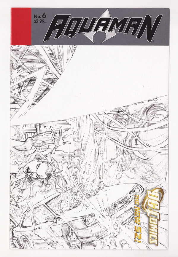 Aquaman Vol 7 6 High Grade (2012) Sketch Ivan Reis Wraparound Sketch Cover