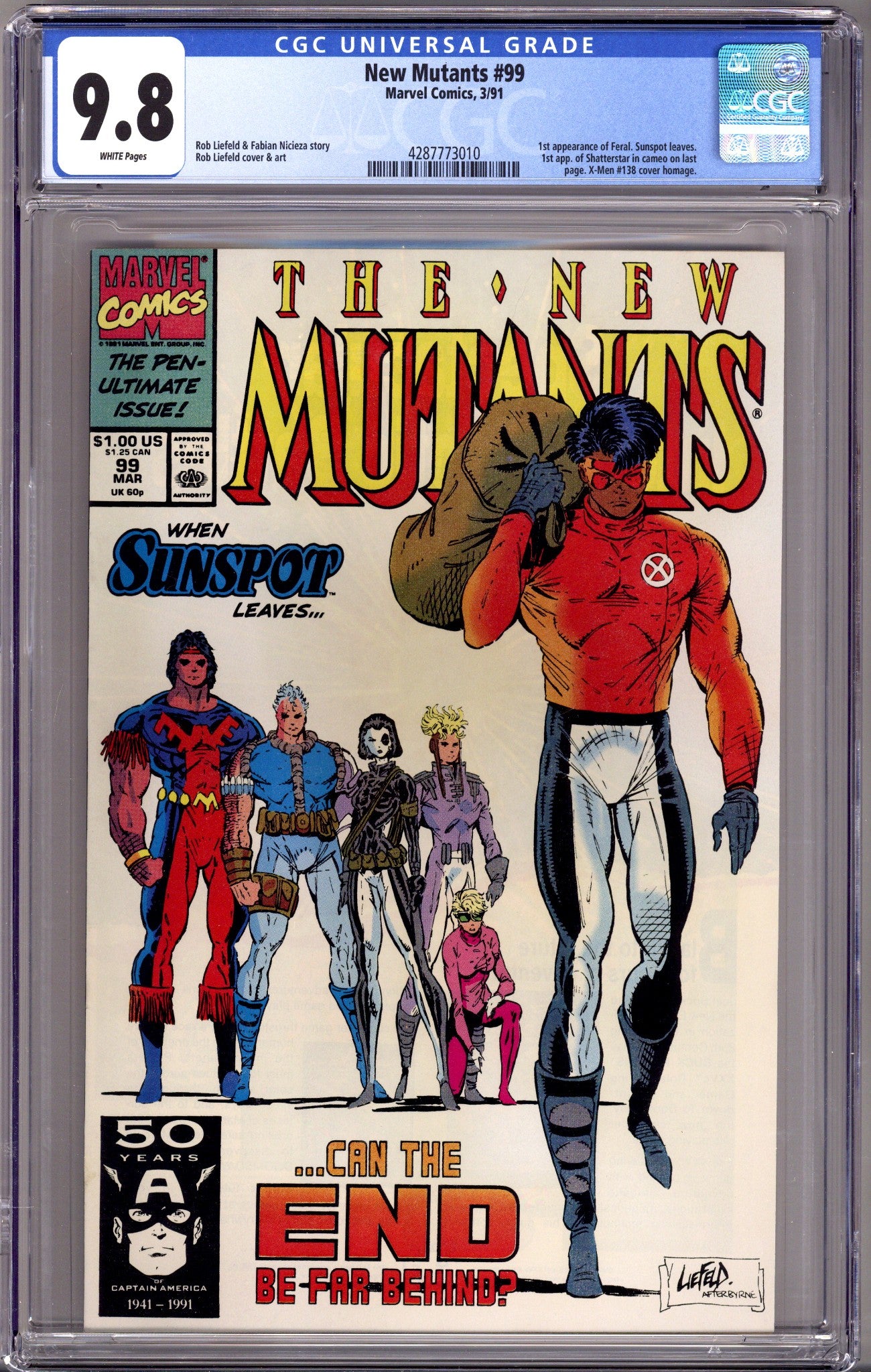The New Mutants Vol 1 99 CGC 9.8 (NM/M) (1991)