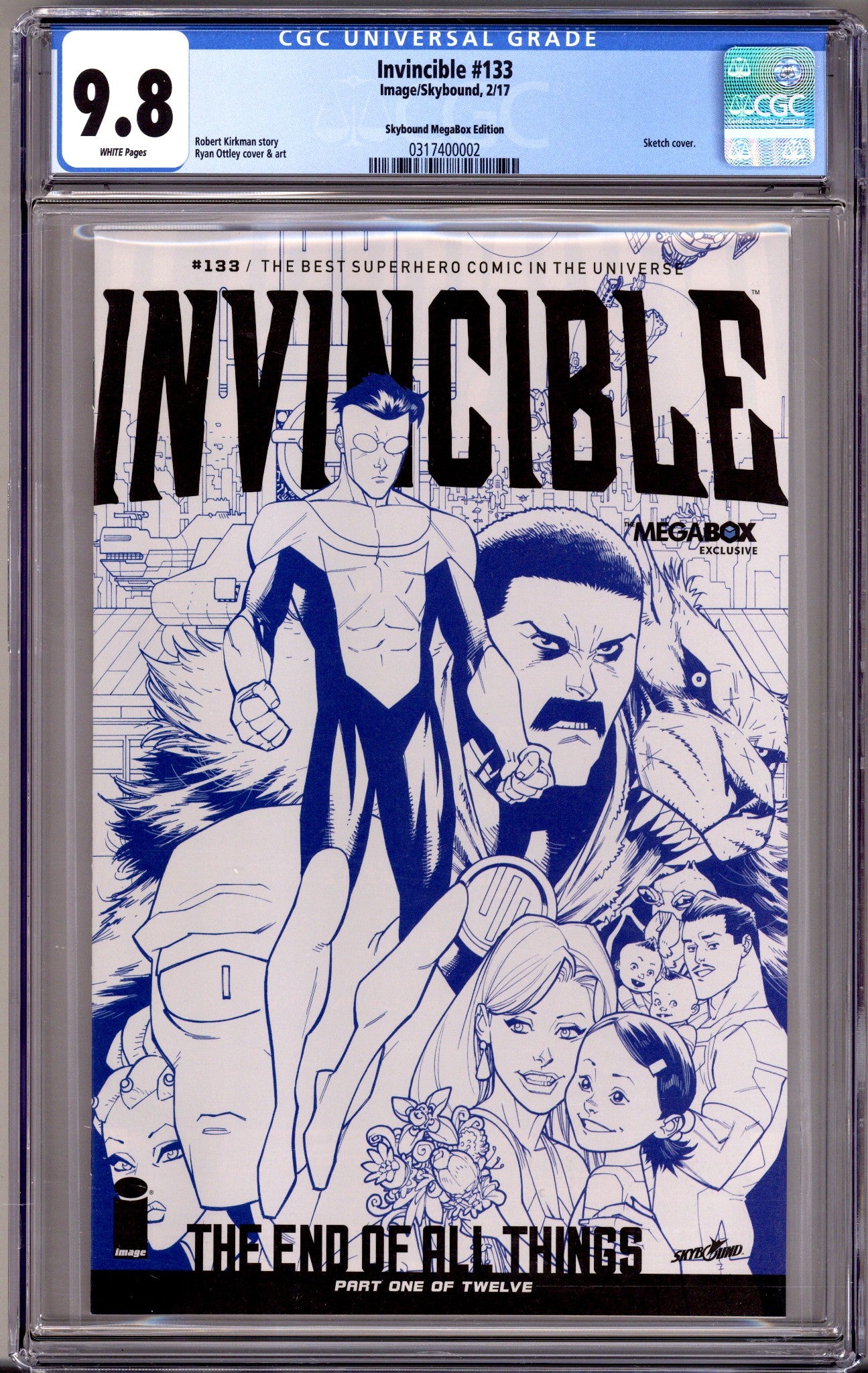 Invincible   133 CGC 9.8 (NM/M)   (2017) Ottley Sketch   Exclusive Variant  