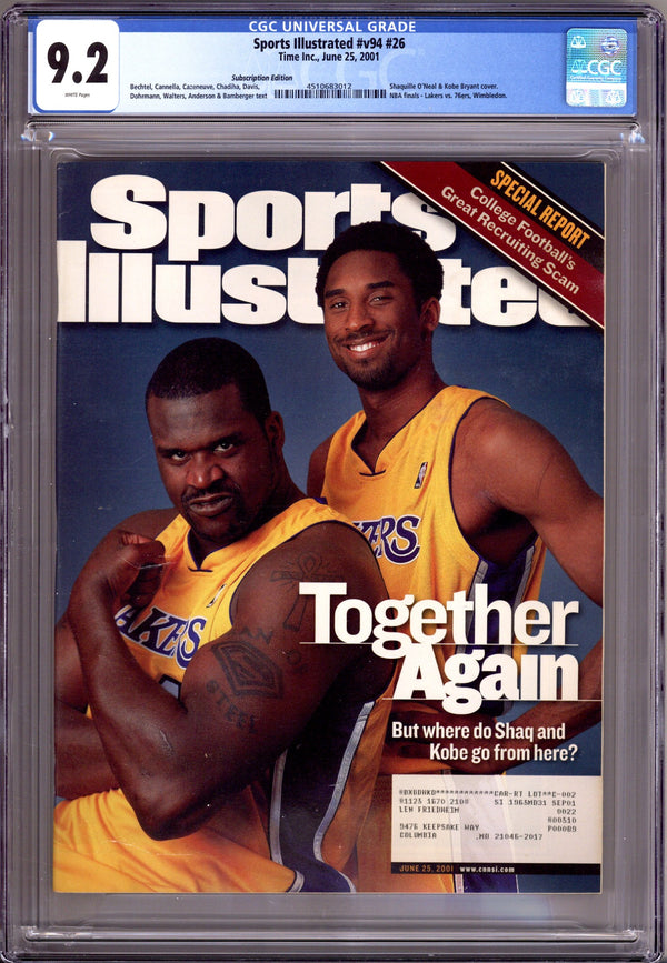 Sports Illustrated Vol 94 26 CGC 9.2 (NM-) (2001) Subscription Variant